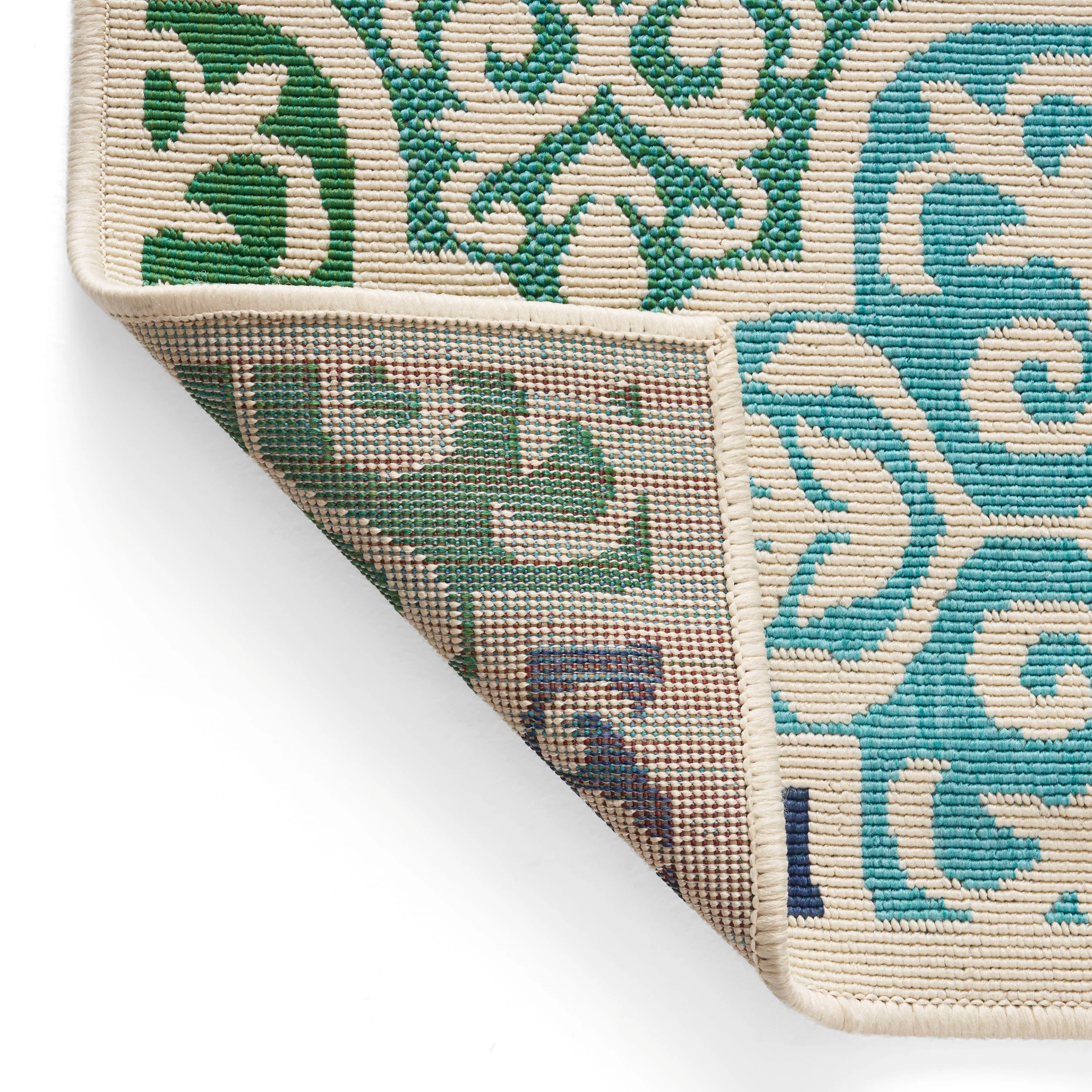 Ellie Outdoor Medallion Area Rug, Ivory and Multi - furnishings