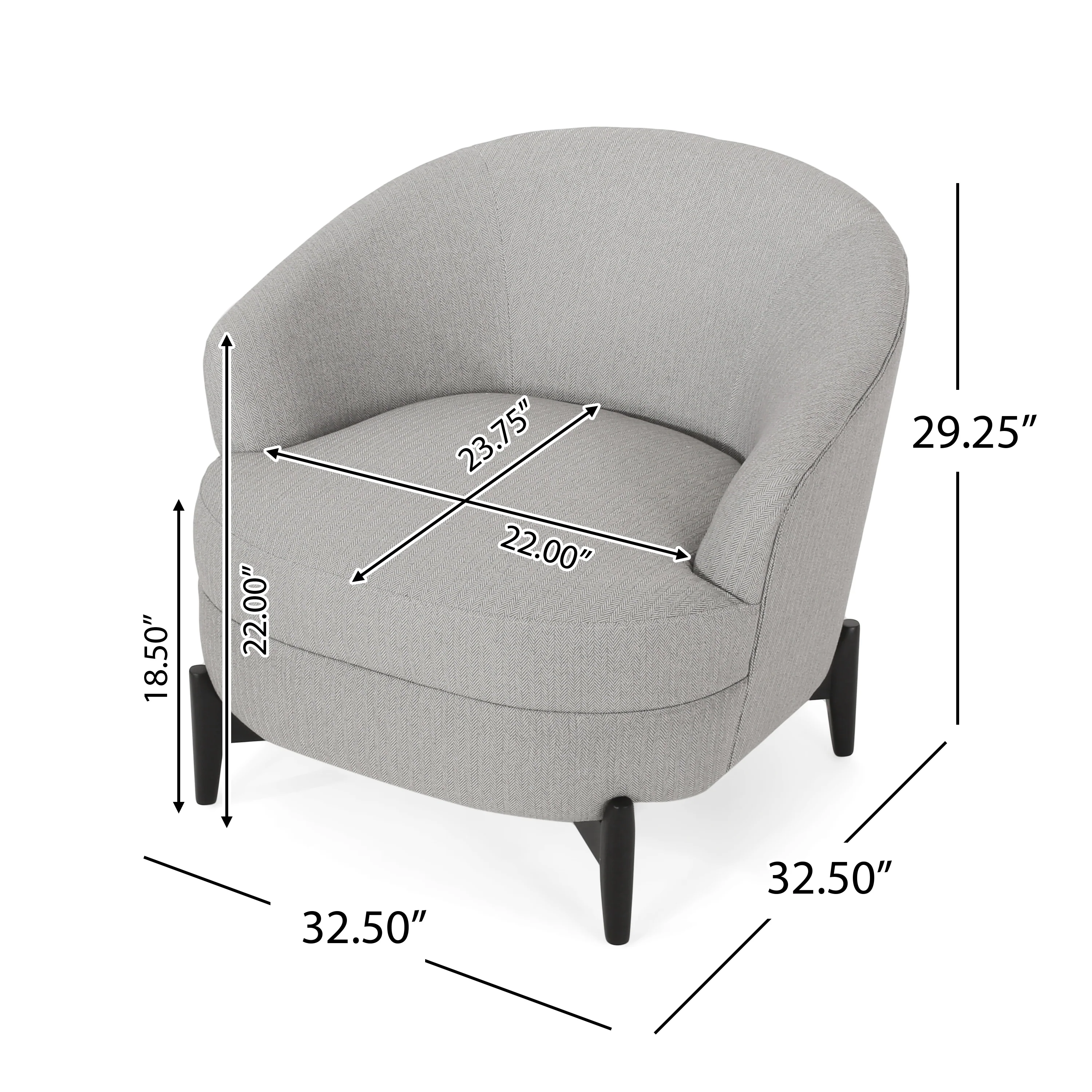 Anaura Contemporary Boucle Upholstered Club Chair - furnishings