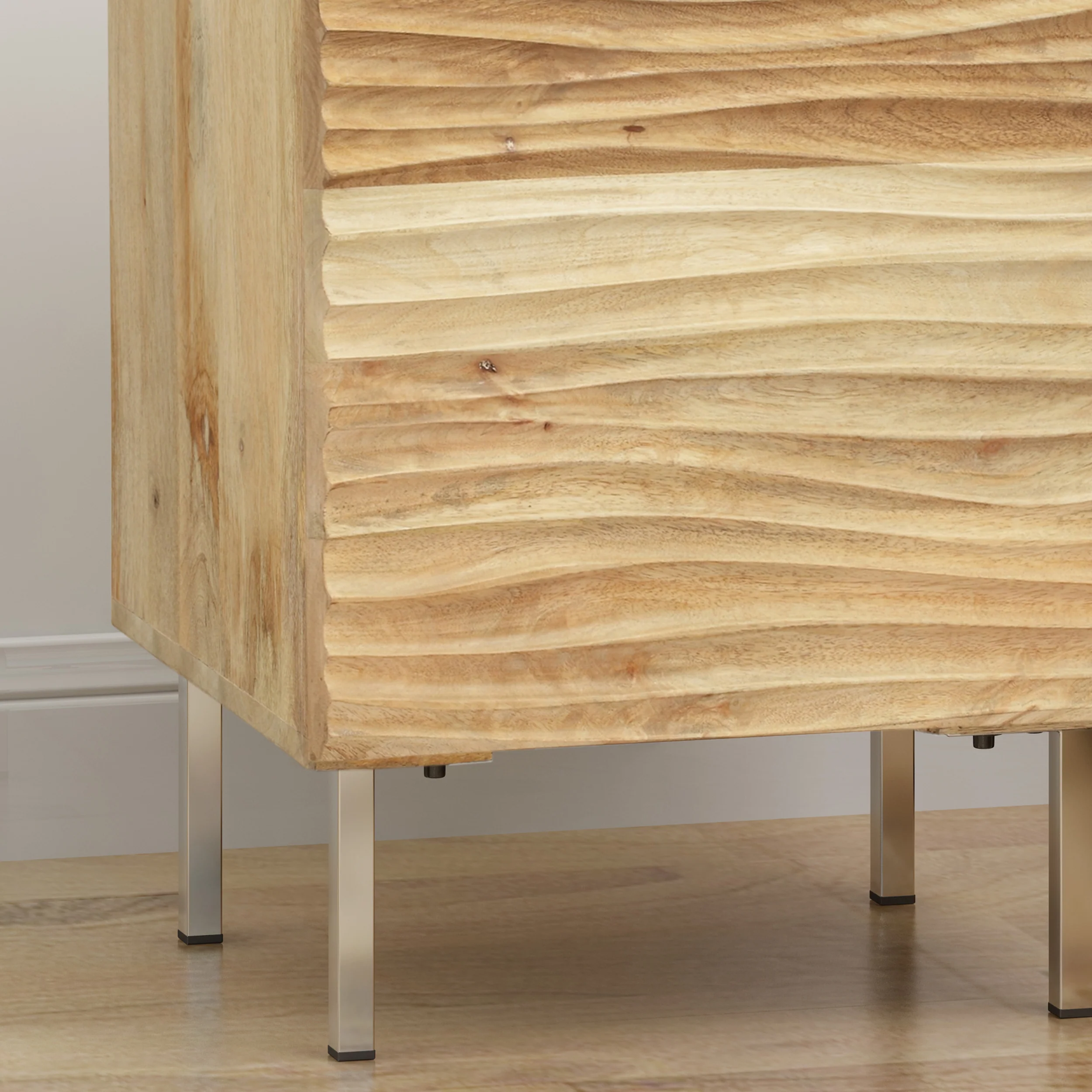 Lesley Modern Mango Wood and Iron Side Table - furnishings