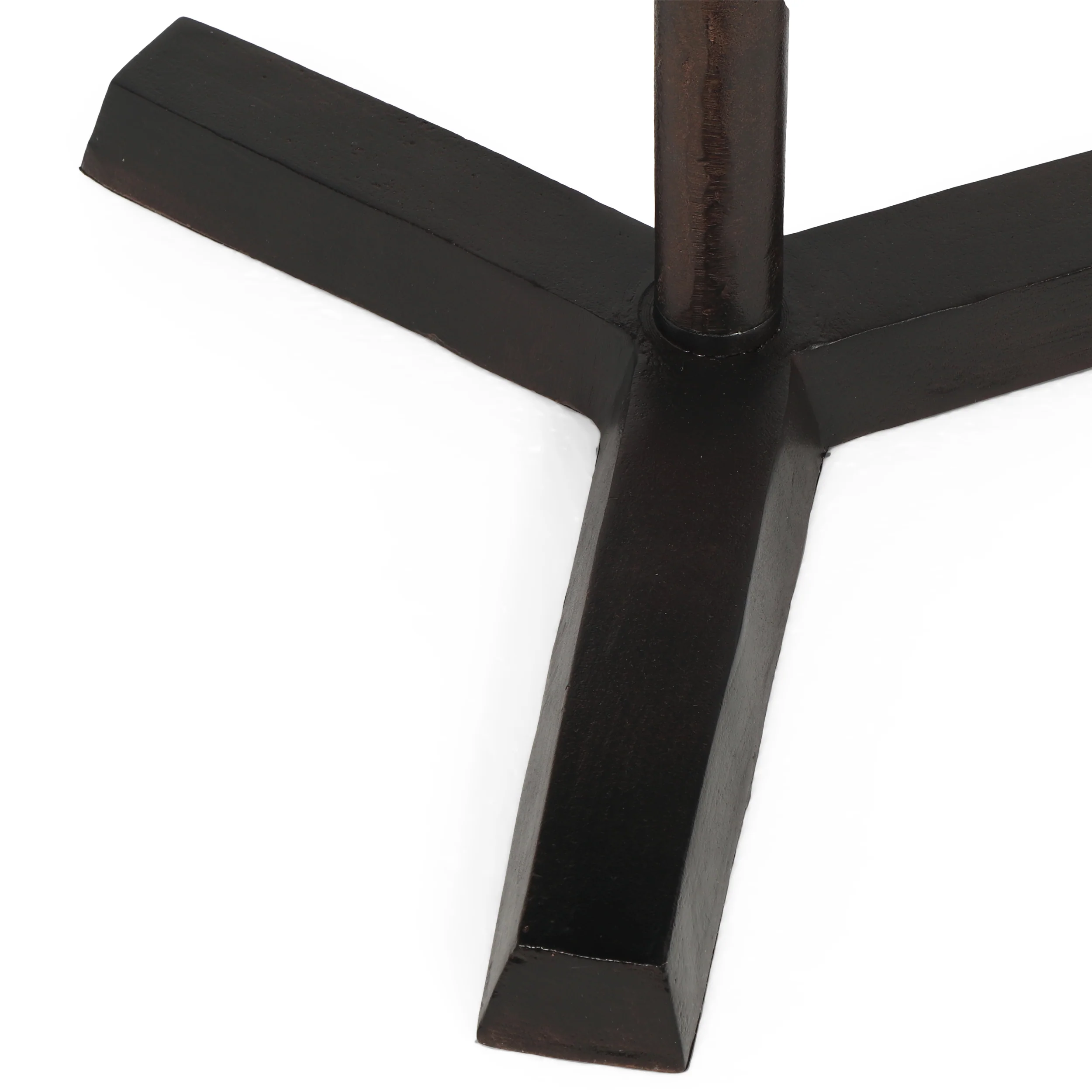Forgey Industrial Handcrafted Aluminum Elliptical Side Table, Raw Bronze - furnishings