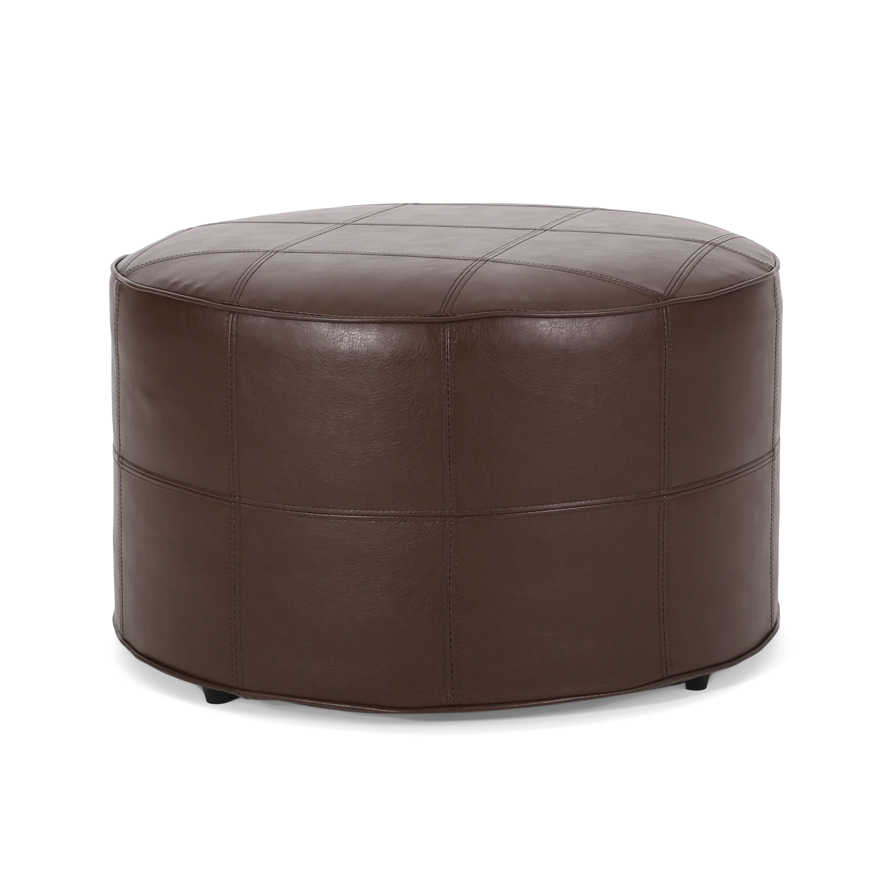 Dored Faux Leather Upholstered Ottoman - furnishings