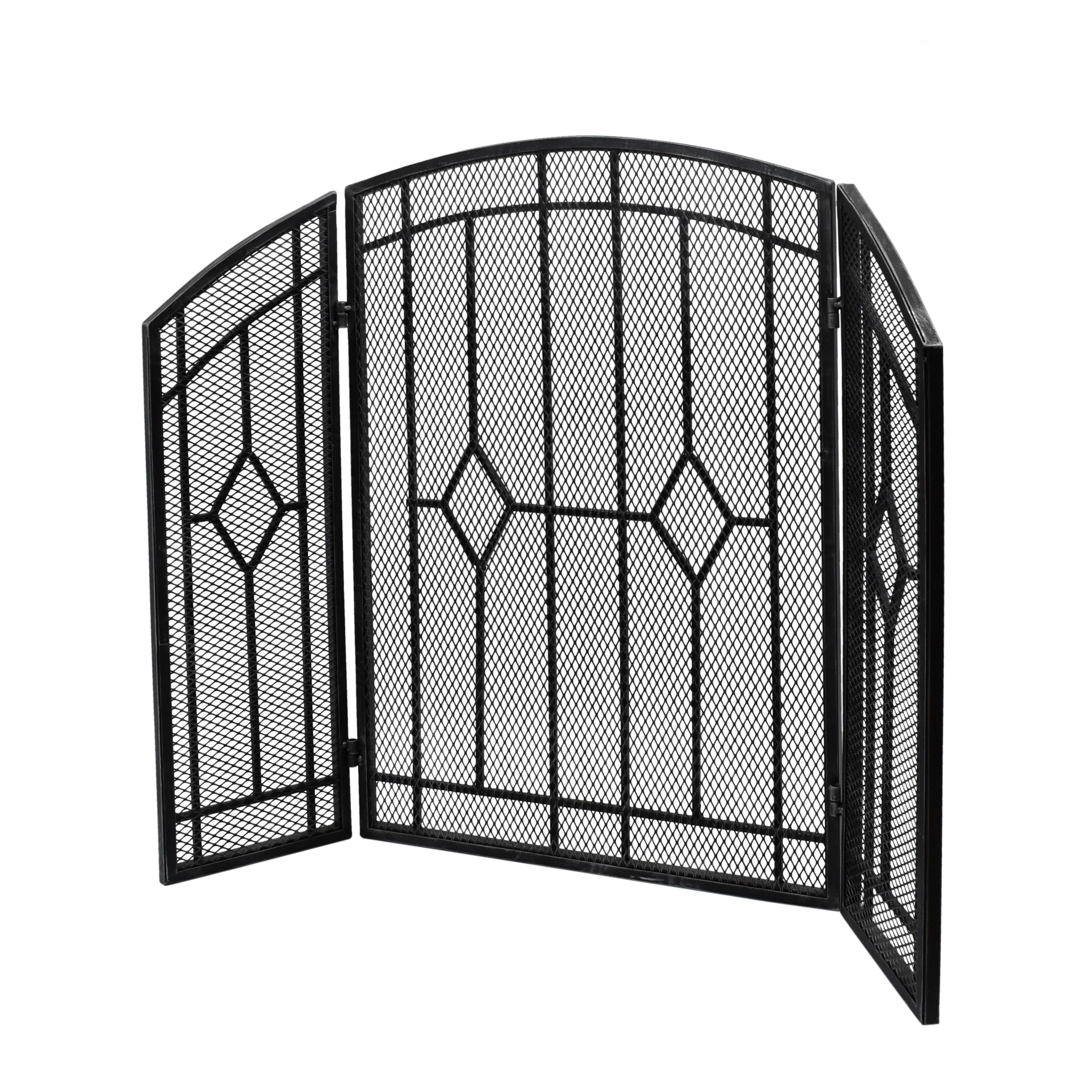 Jacoby Contemporary Three Panel Iron Firescreen - furnishings