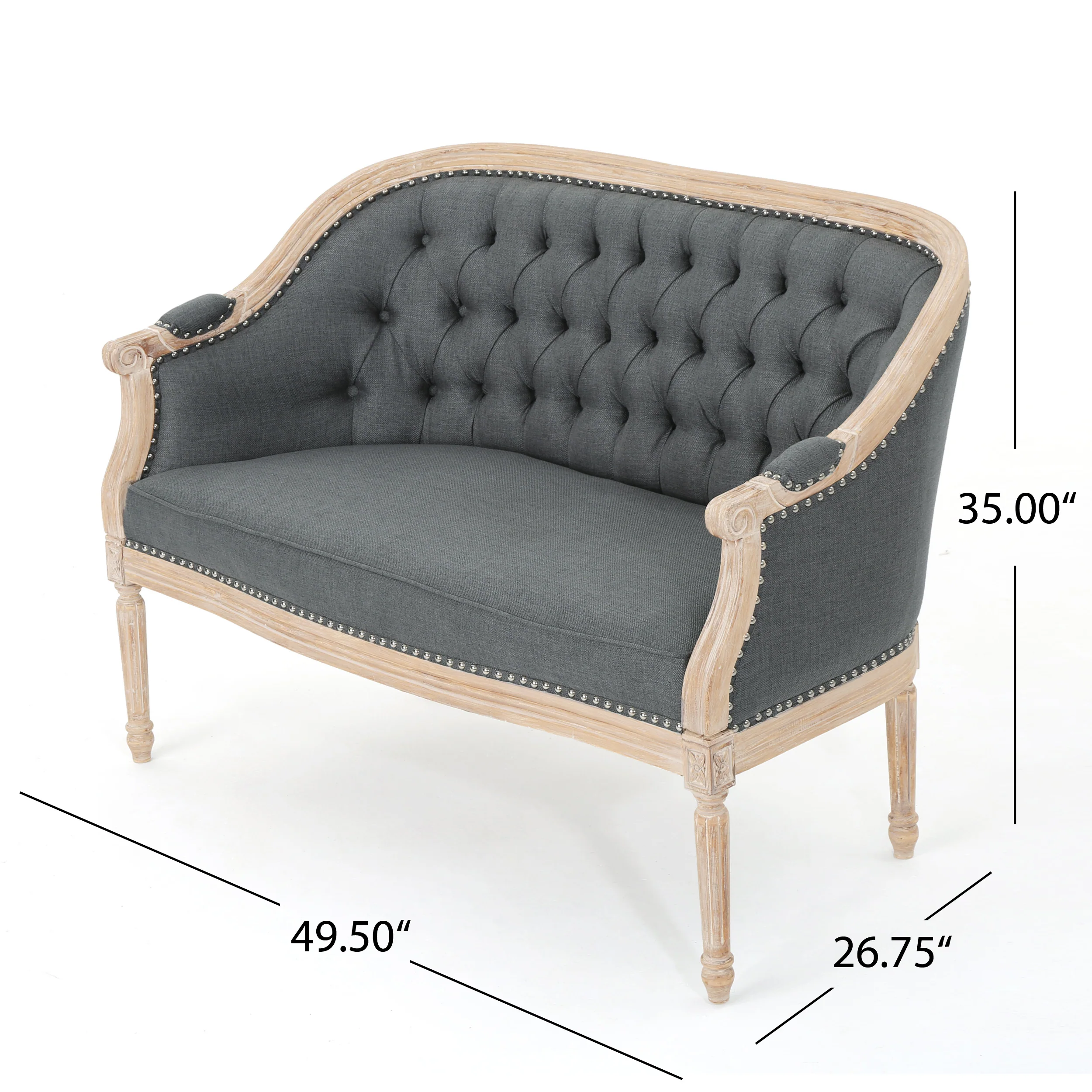 Megan Traditional Tufted Upholstered Loveseat - furnishings
