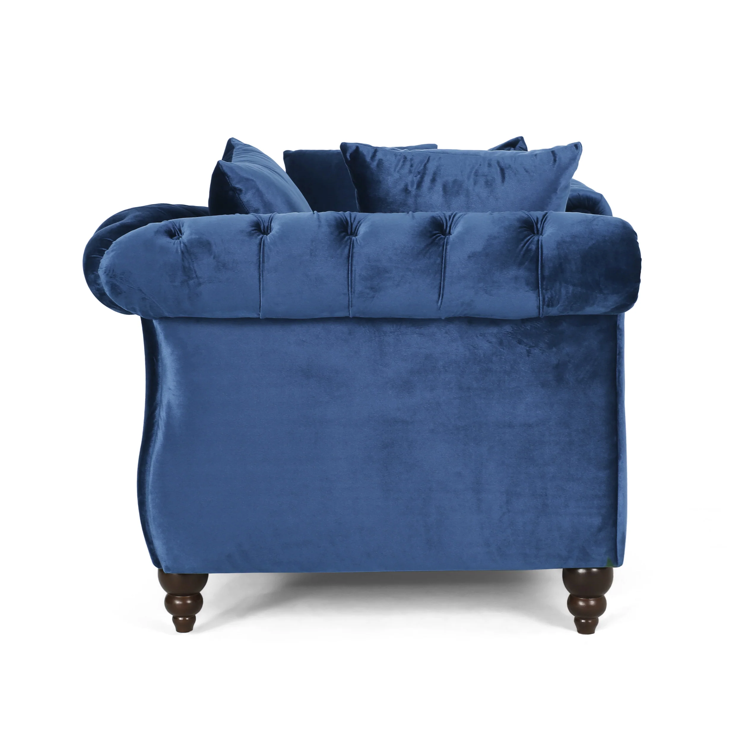 Harrisville Modern Glam Tufted Velvet Tete-a-Tete Chaise Lounge with Accent Pillows - furnishings
