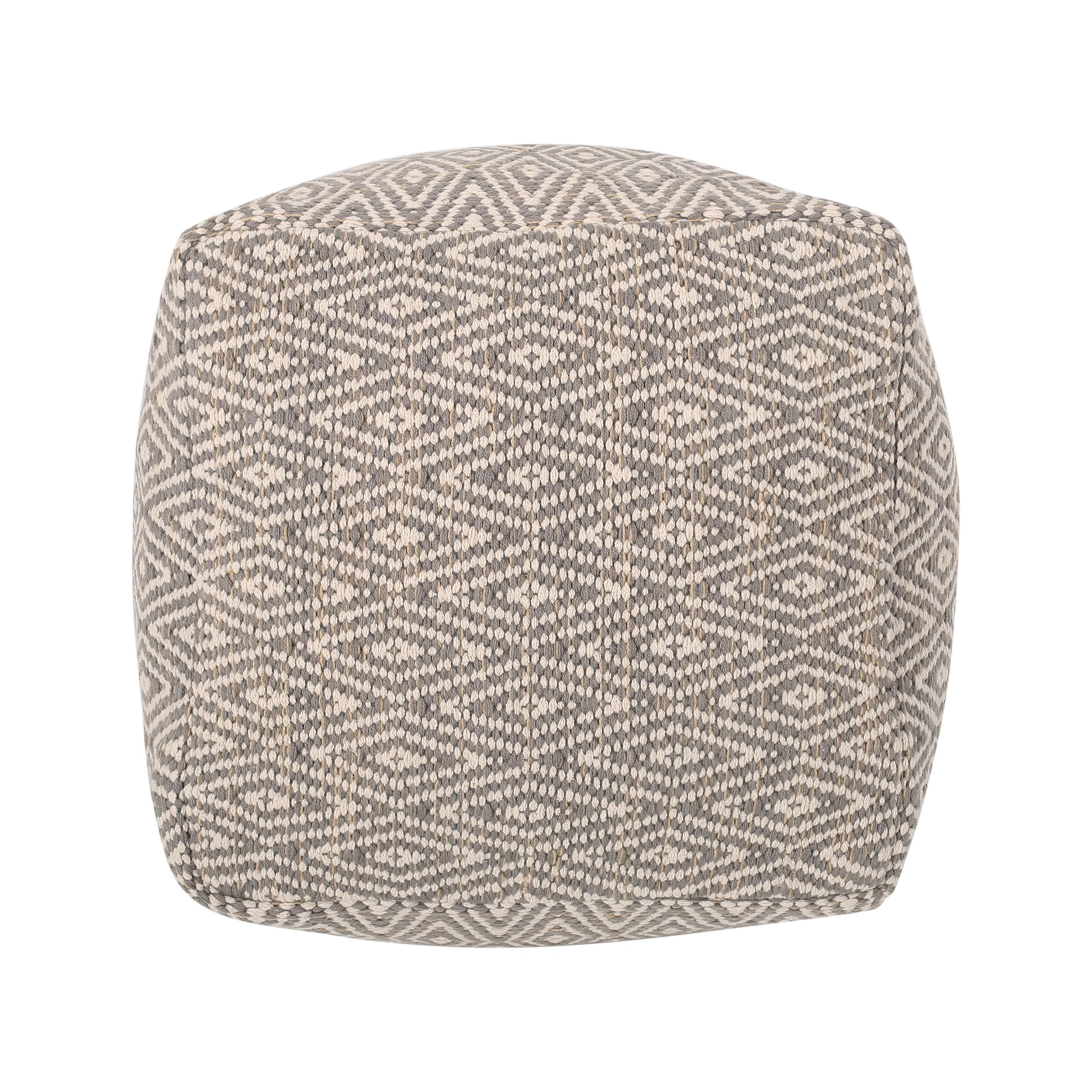 Sovereign Hand-Crafted Cotton Cube Pouf - furnishings