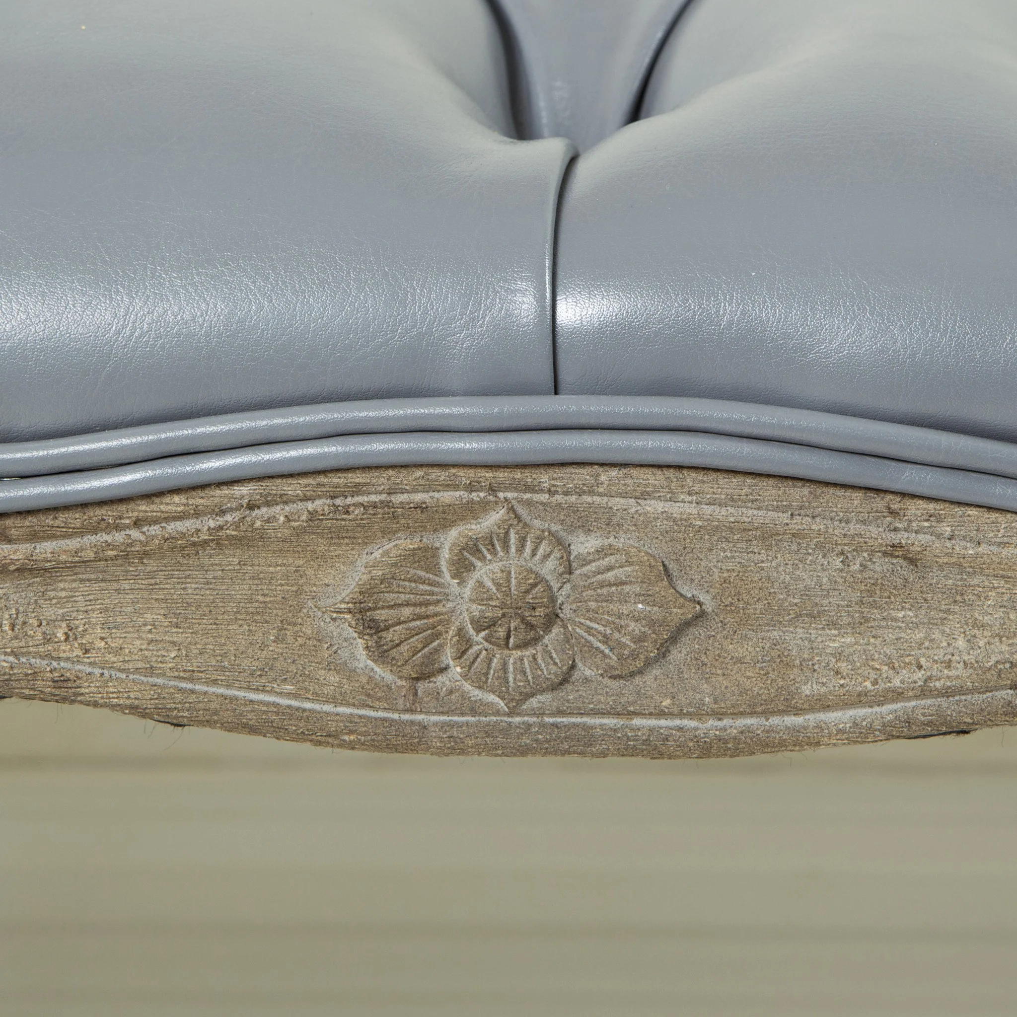Francis Traditional Button Tufted Bonded Leather Bench - furnishings