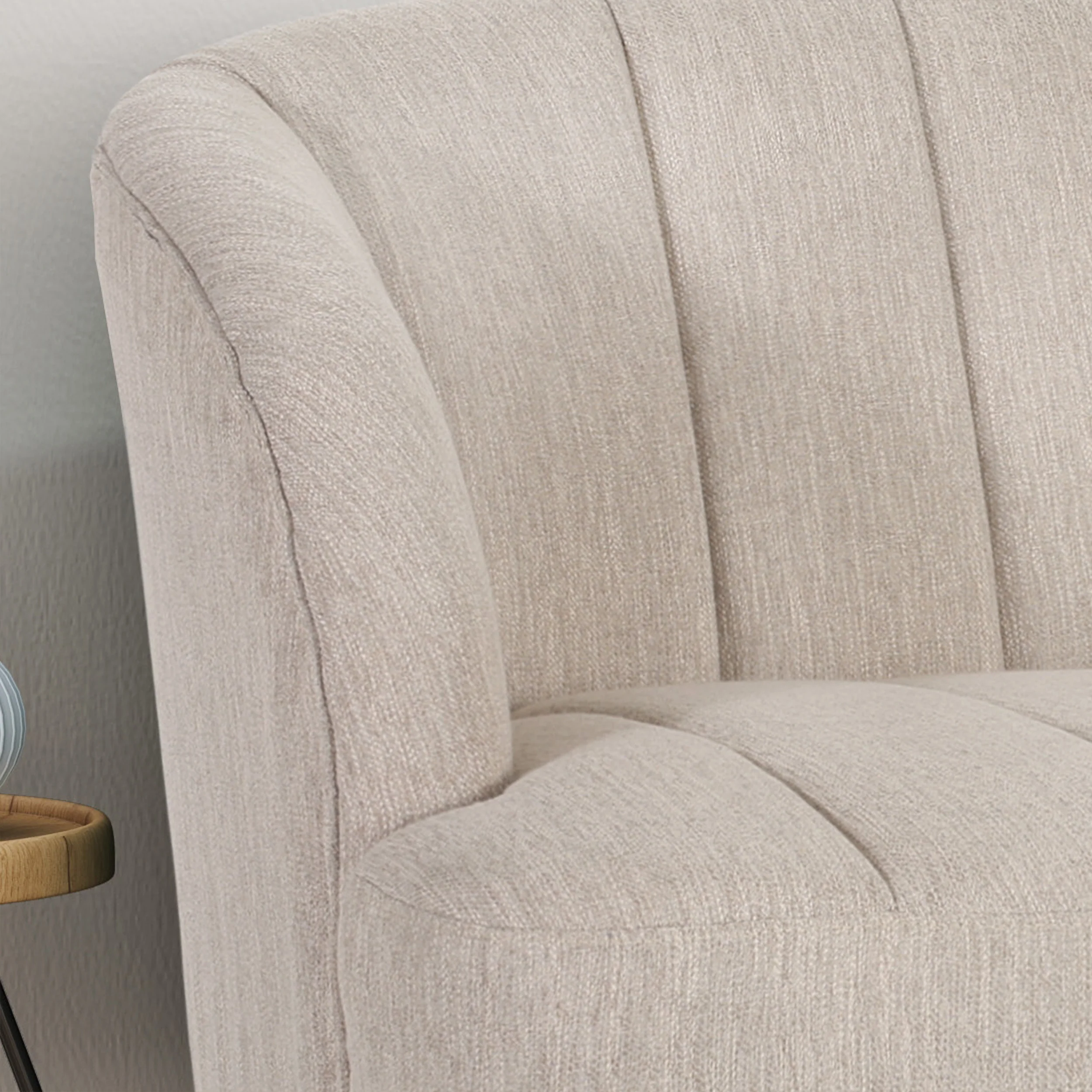Kyra Modern Fabric Settee with Hairpin Legs - furnishings