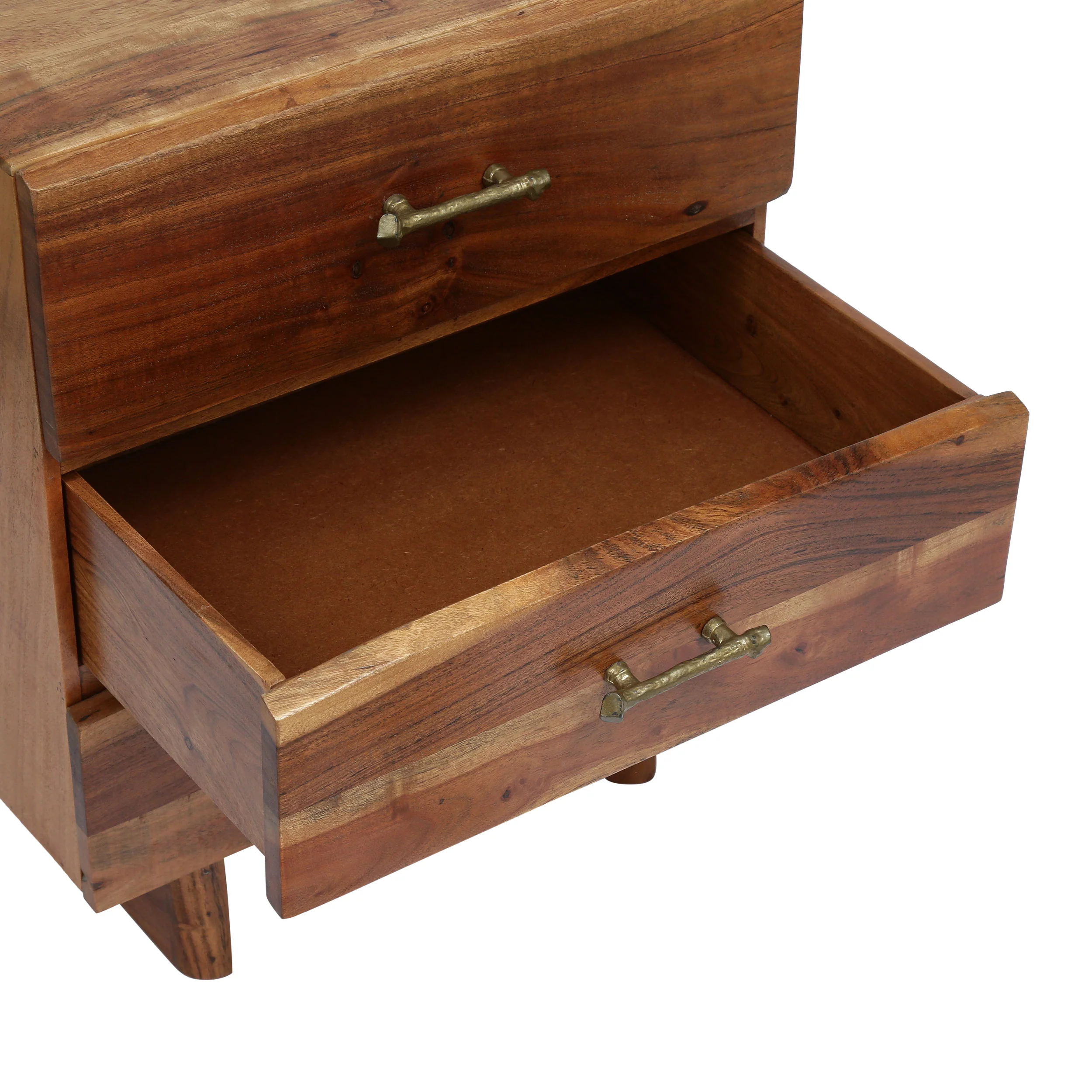 Tift Terrell Handcrafted Boho Acacia Wood 3 Drawer Nightstand, Set of 2 - furnishings