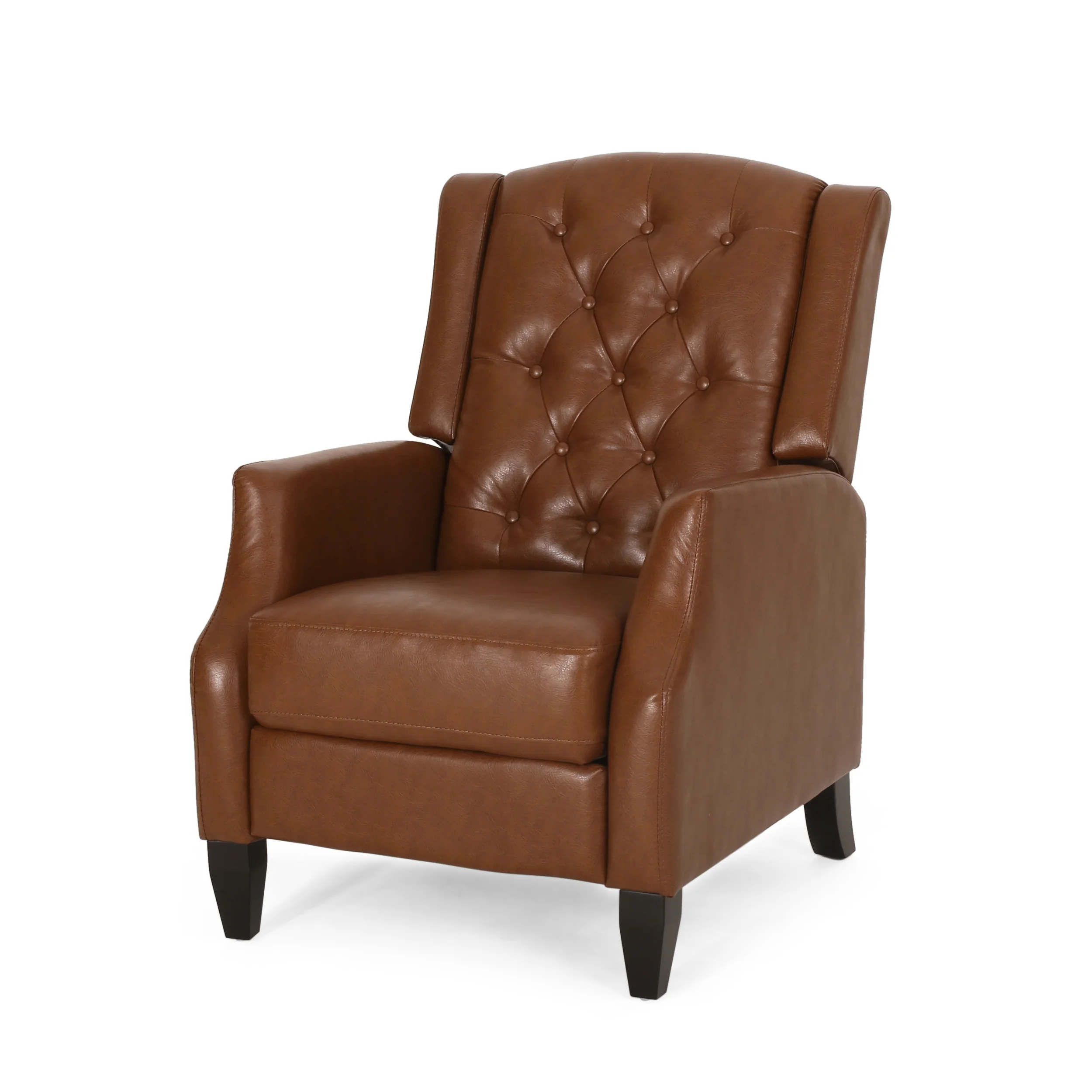 Loubar Contemporary Faux Leather Tufted Pushback Recliner - furnishings