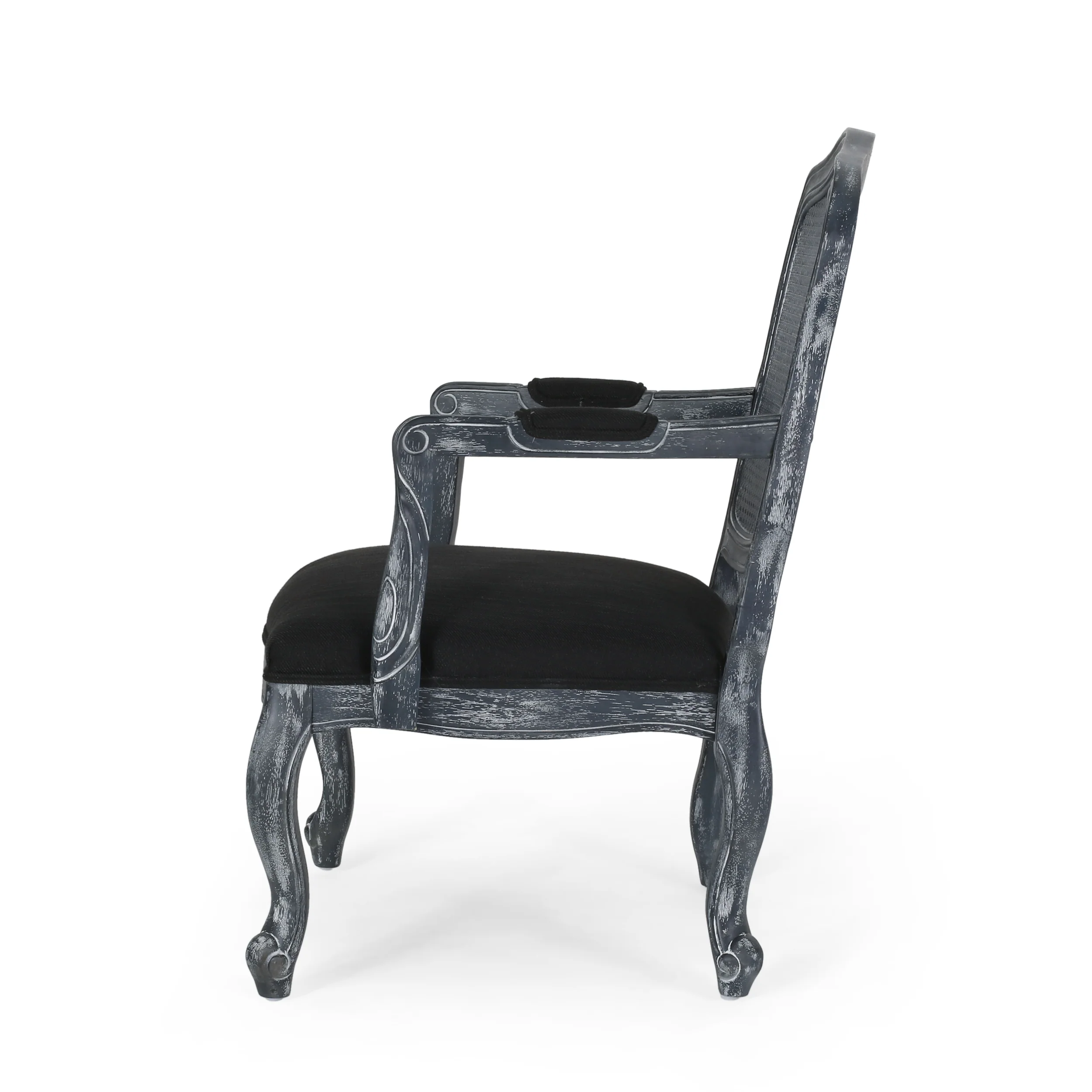 Bonview French Country Fabric Upholstered Wood and Cane Expandable 7 Piece Dining Set - furnishings