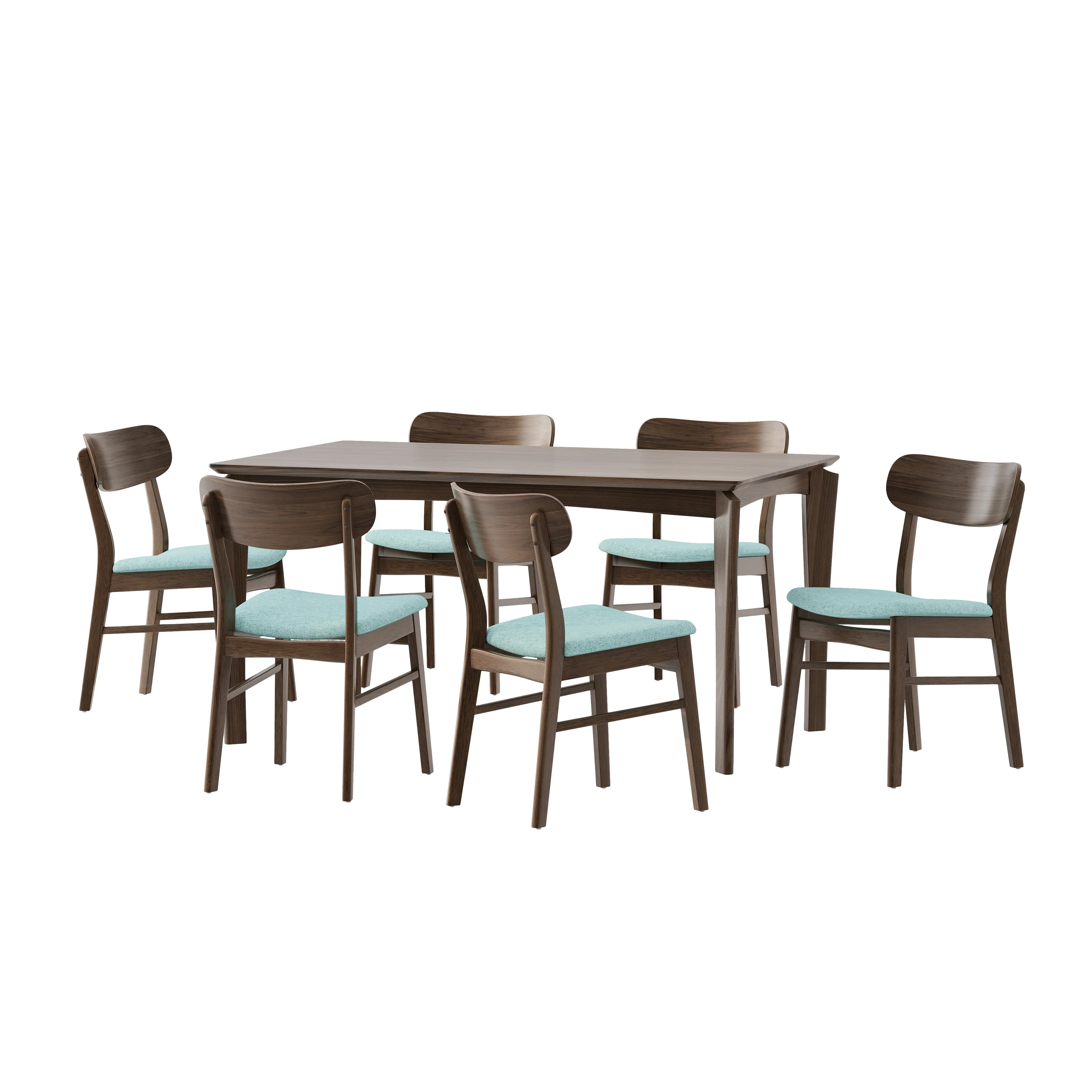 Carmody Wood and Fabric 7 Piece Dining Set - furnishings