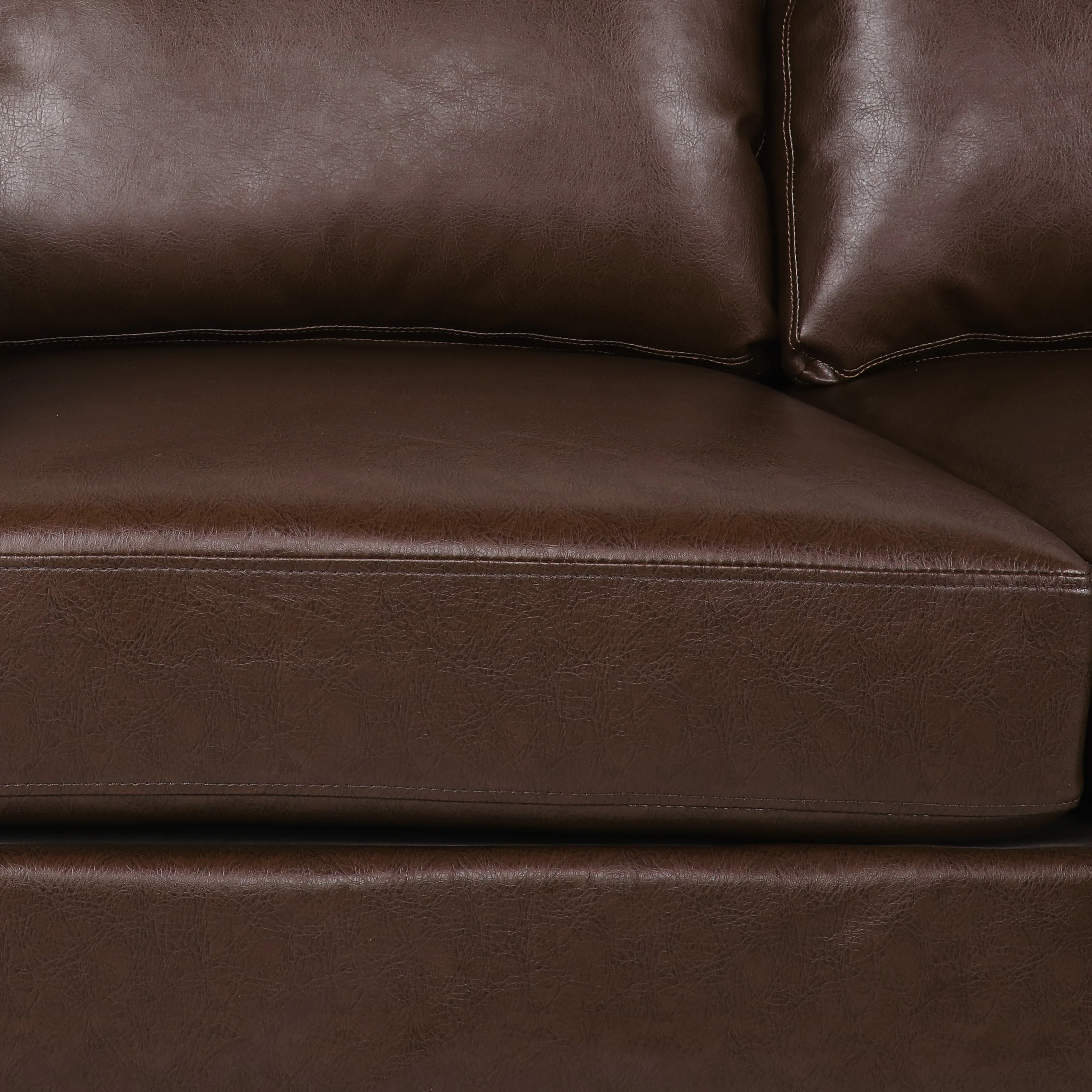 Dowd Mid Century Modern Faux Leather 3 Seater Sofa - furnishings