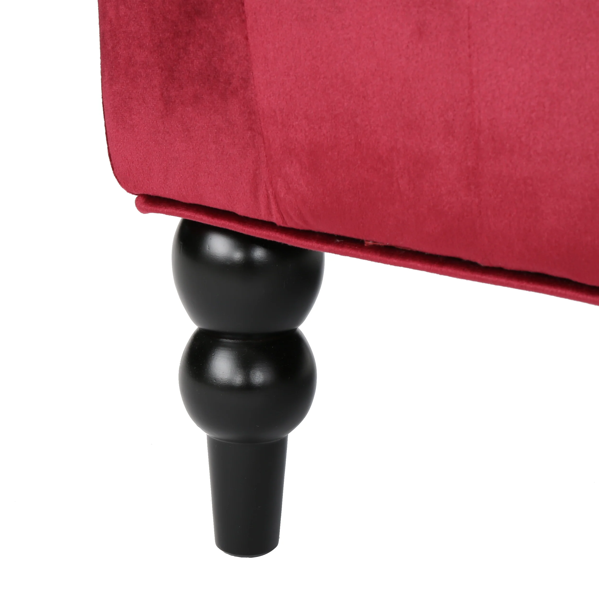 Leona French Style High Back Tufted Winged Velvet Loveseat - furnishings