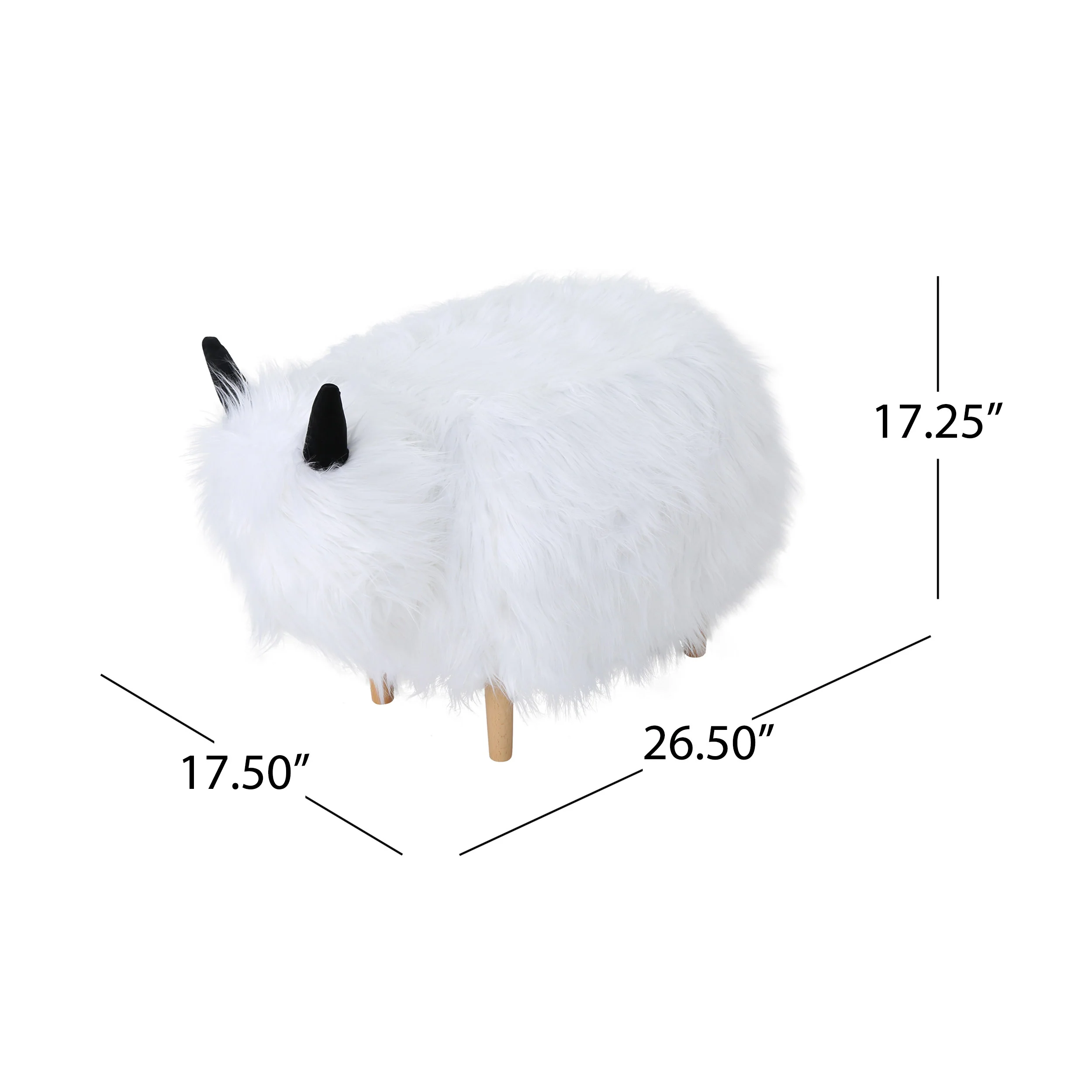 Kamla Furry Yak Ottoman - furnishings