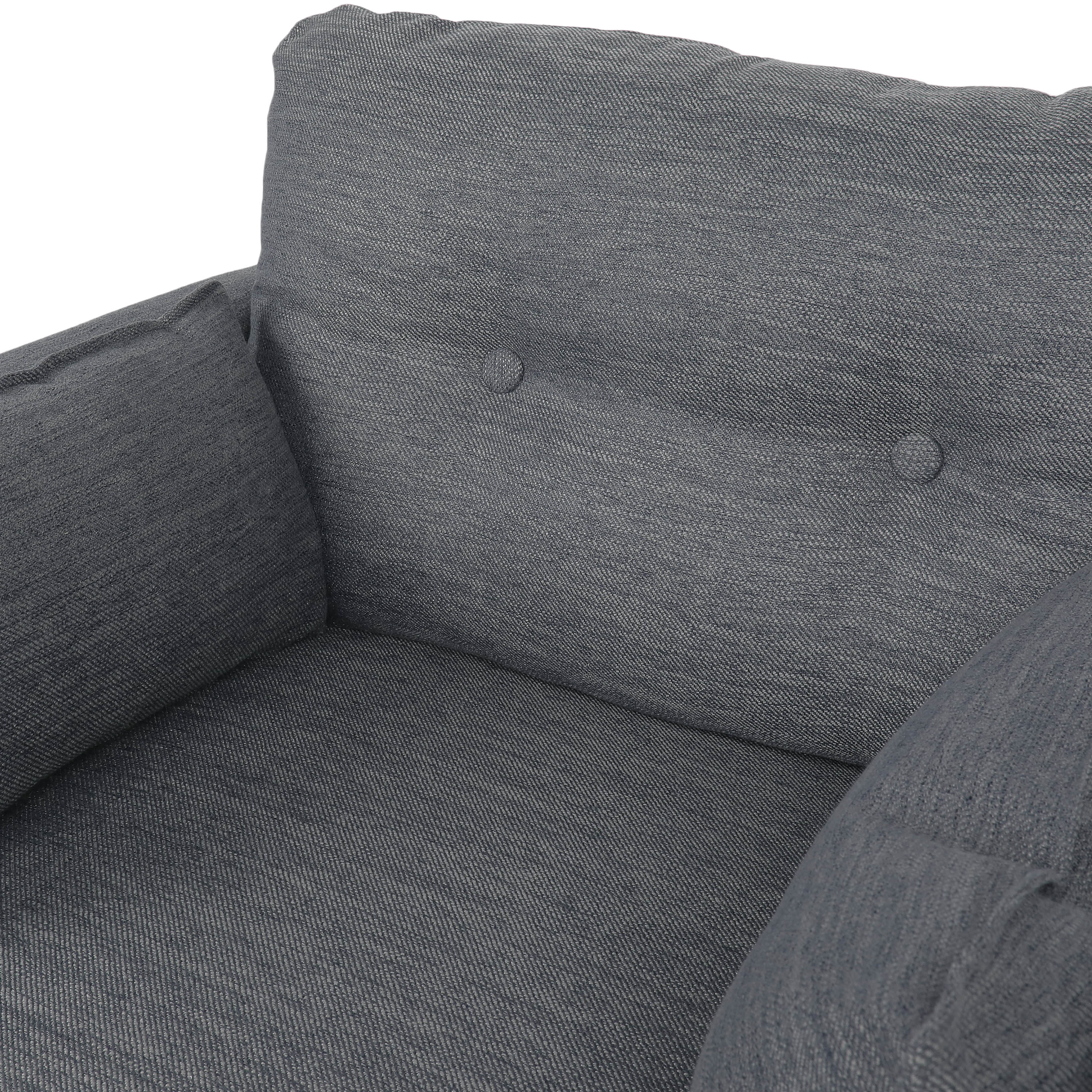 Ashuelot Mid Century Modern Fabric Tufted Club Chair with Accent Pillows - furnishings