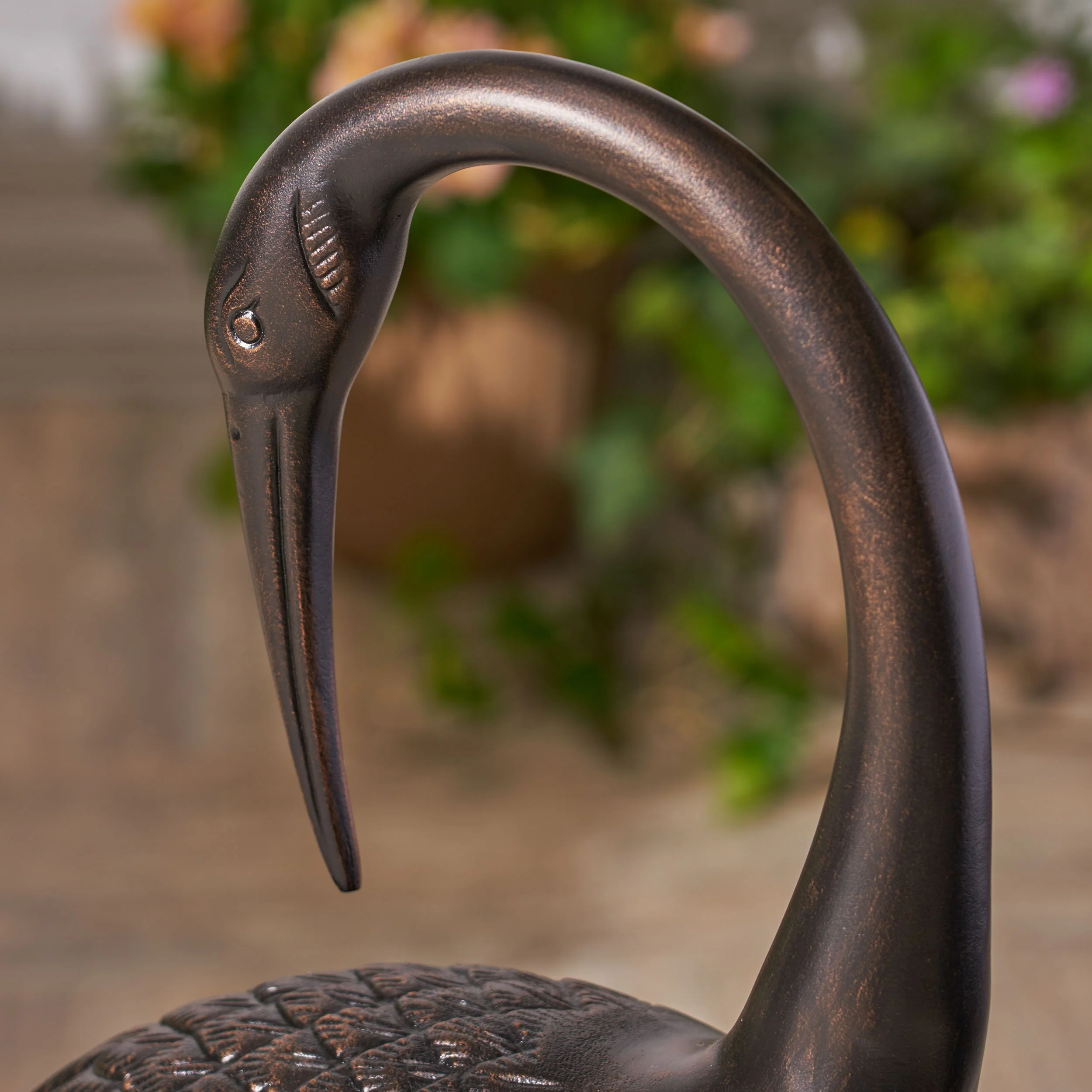 Mark Outdoor Dark Bronze Aluminum Crane/Heron Statues (Set of 2) - furnishings