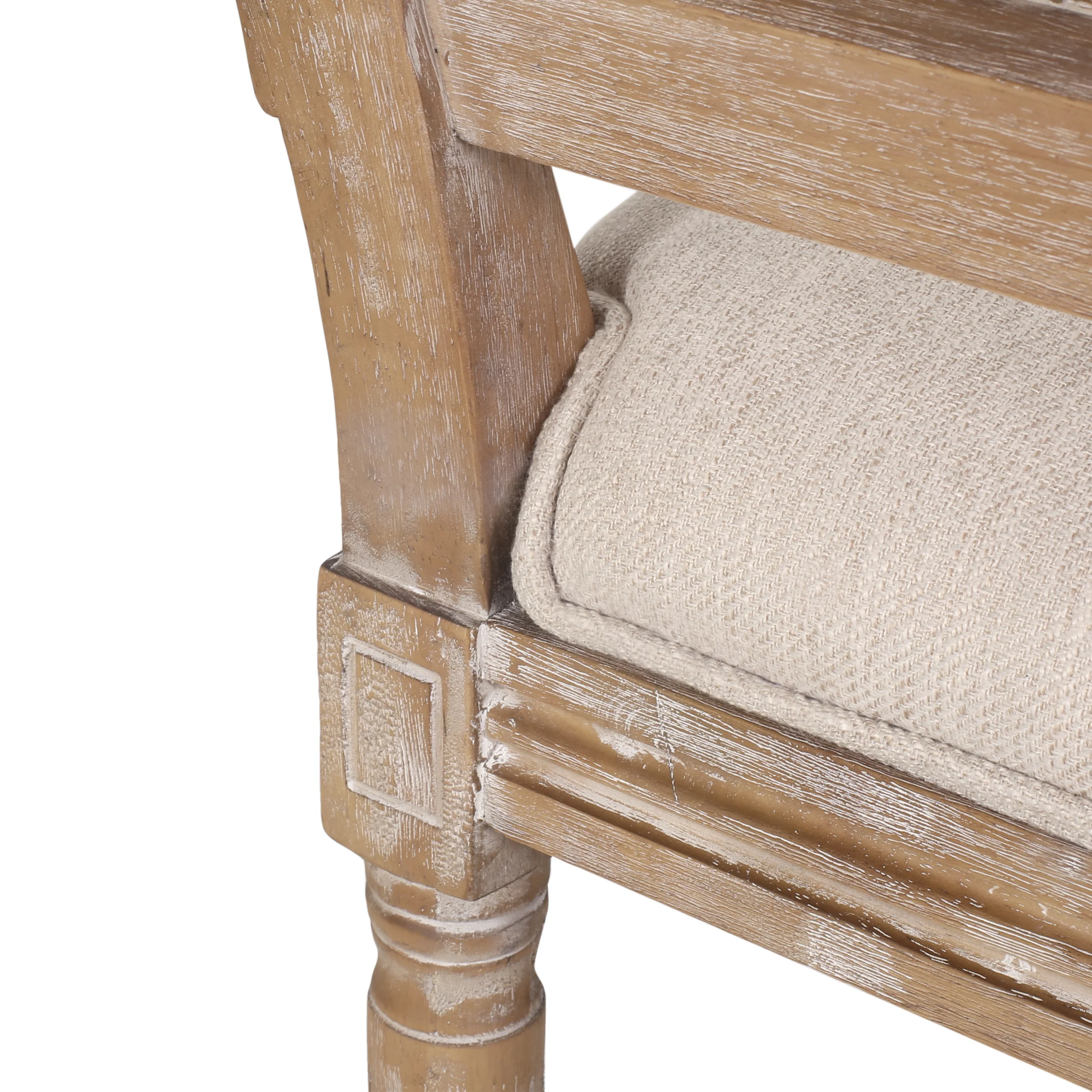 Merlene French Country Fabric Upholstered Wood and Cane 5 Piece Circular Dining Set - furnishings