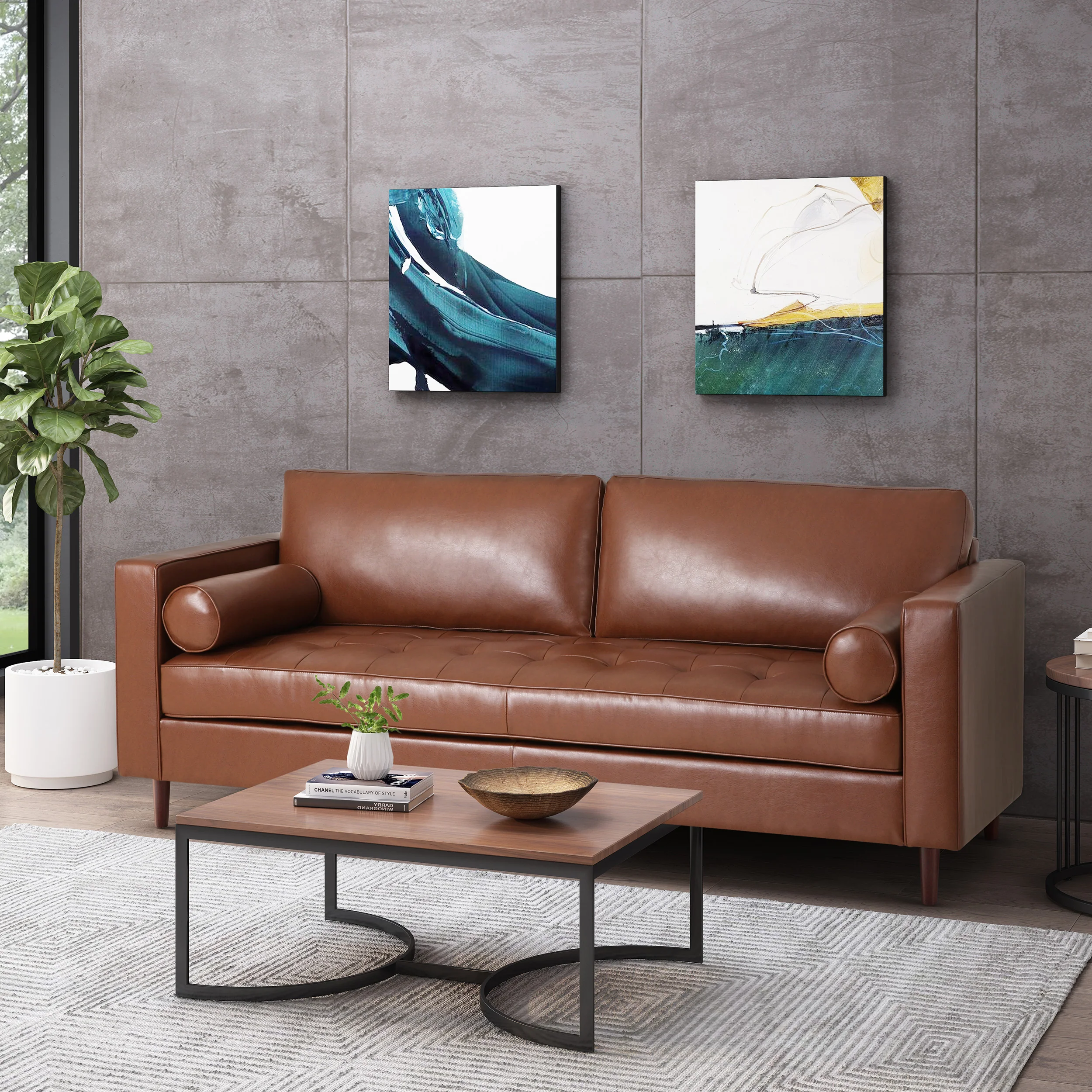 Hixon Contemporary Tufted 3 Seater Sofa - furnishings