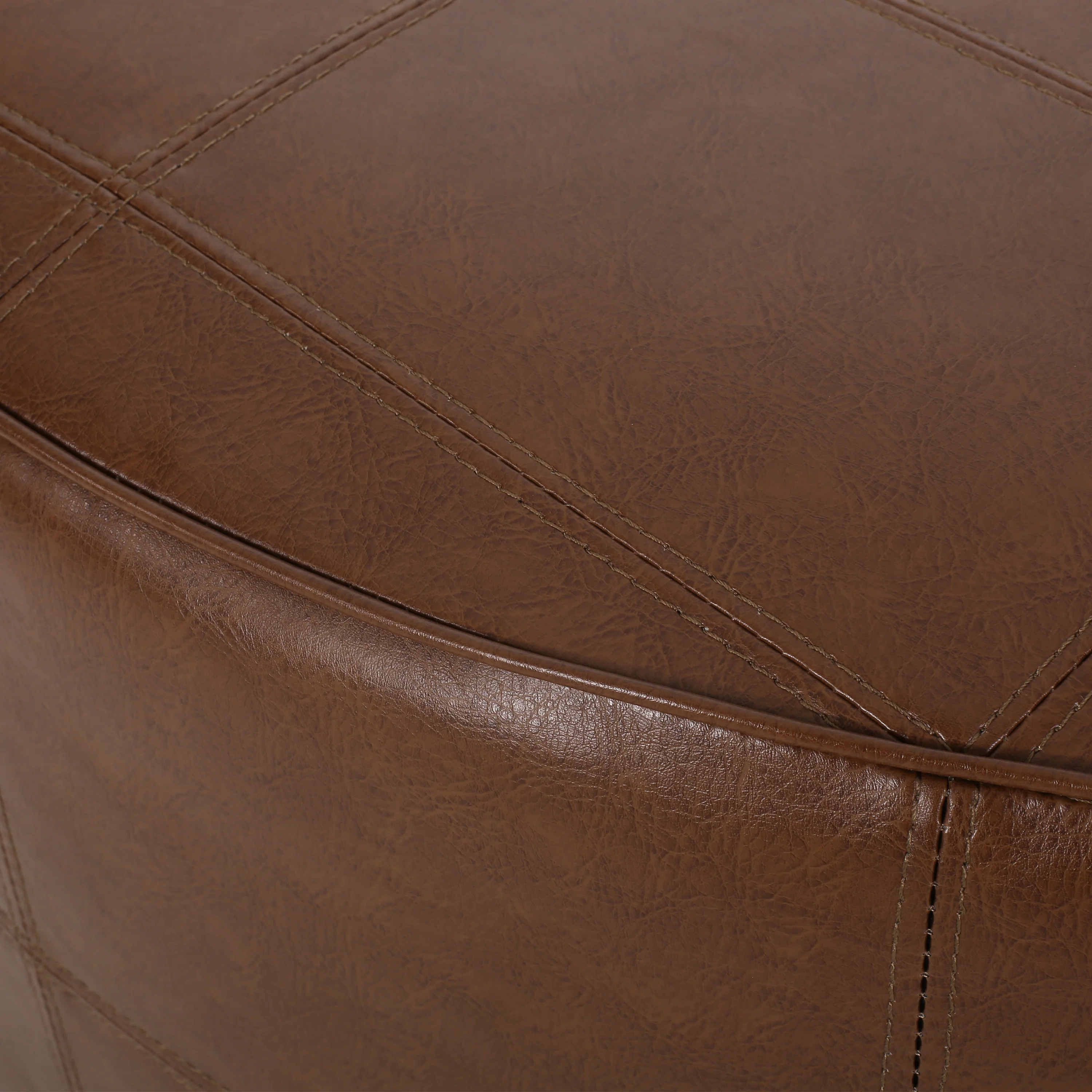 Dored Faux Leather Upholstered Ottoman - furnishings