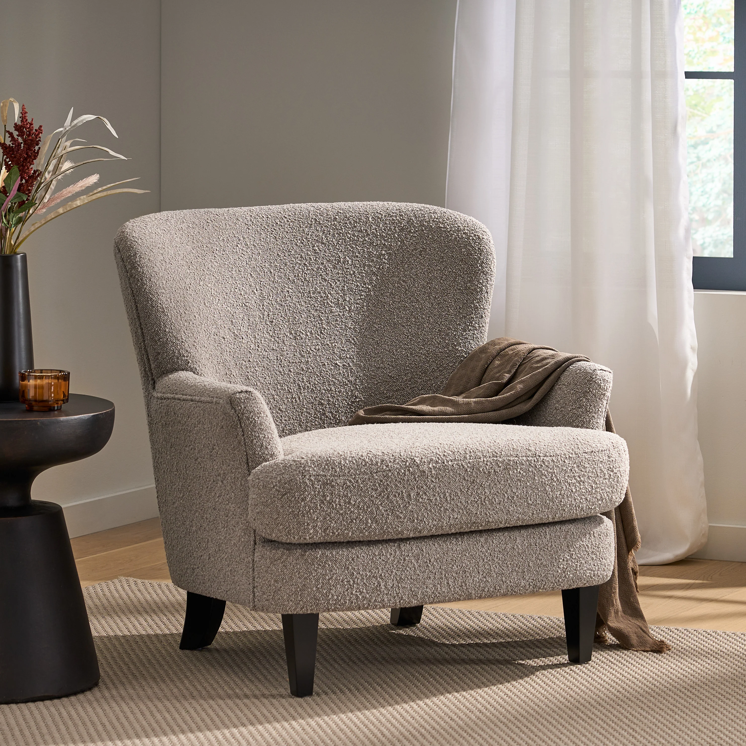 Gerald Boucle Upholstered Club Chair - furnishings