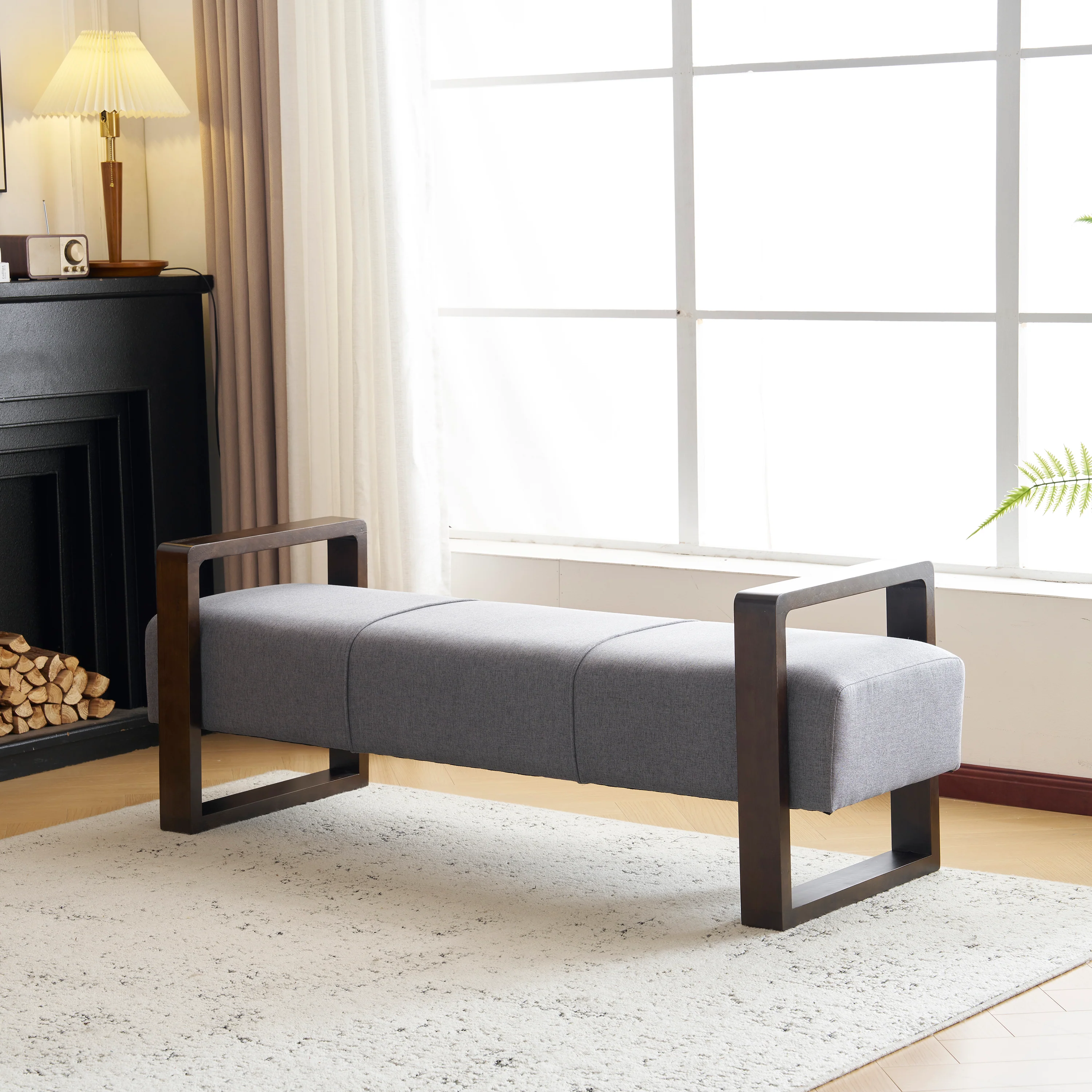 Caelum Modern Fabric Ottoman Bench - furnishings