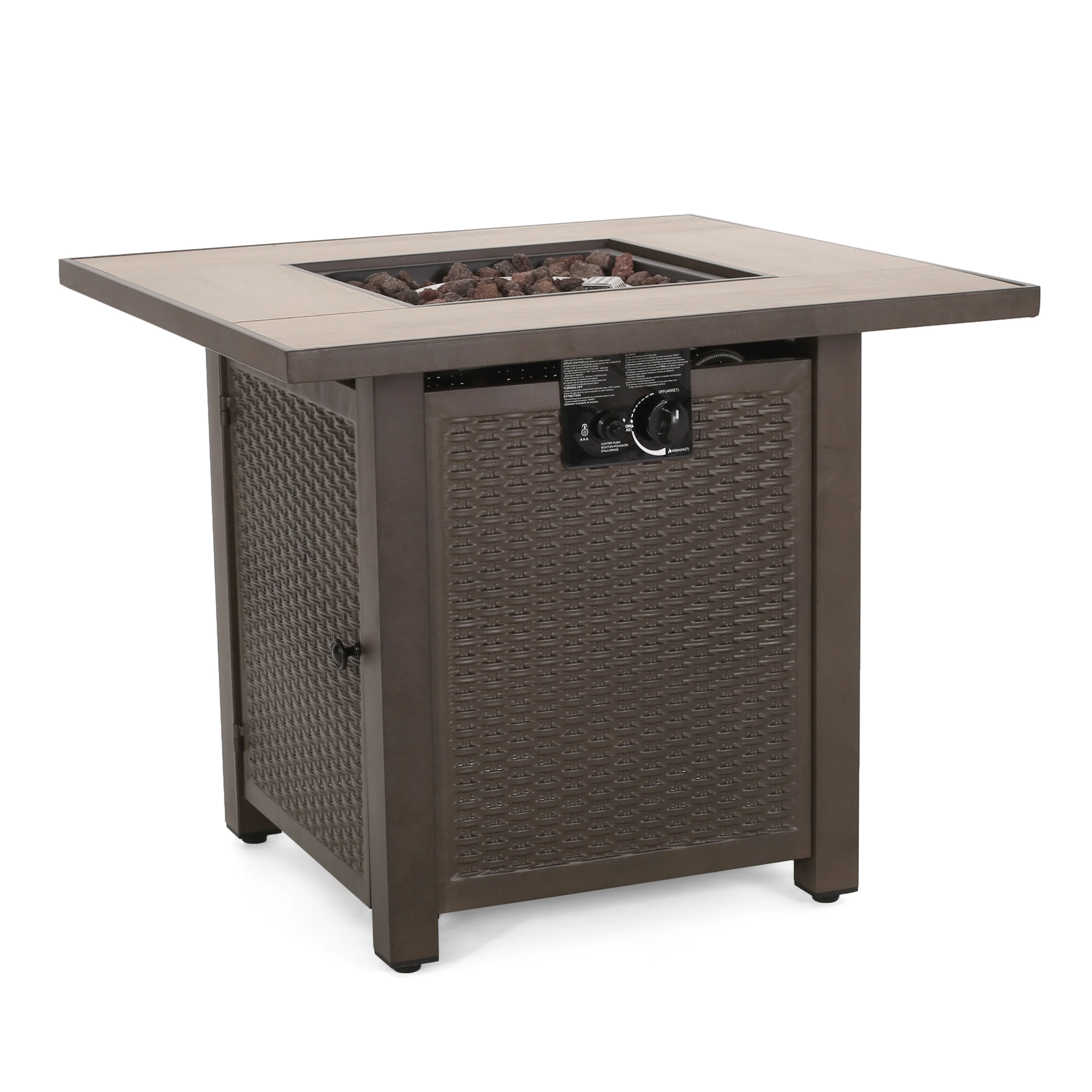 Larry Outdoor 40,000 BTU Iron Square Fire Pit - furnishings