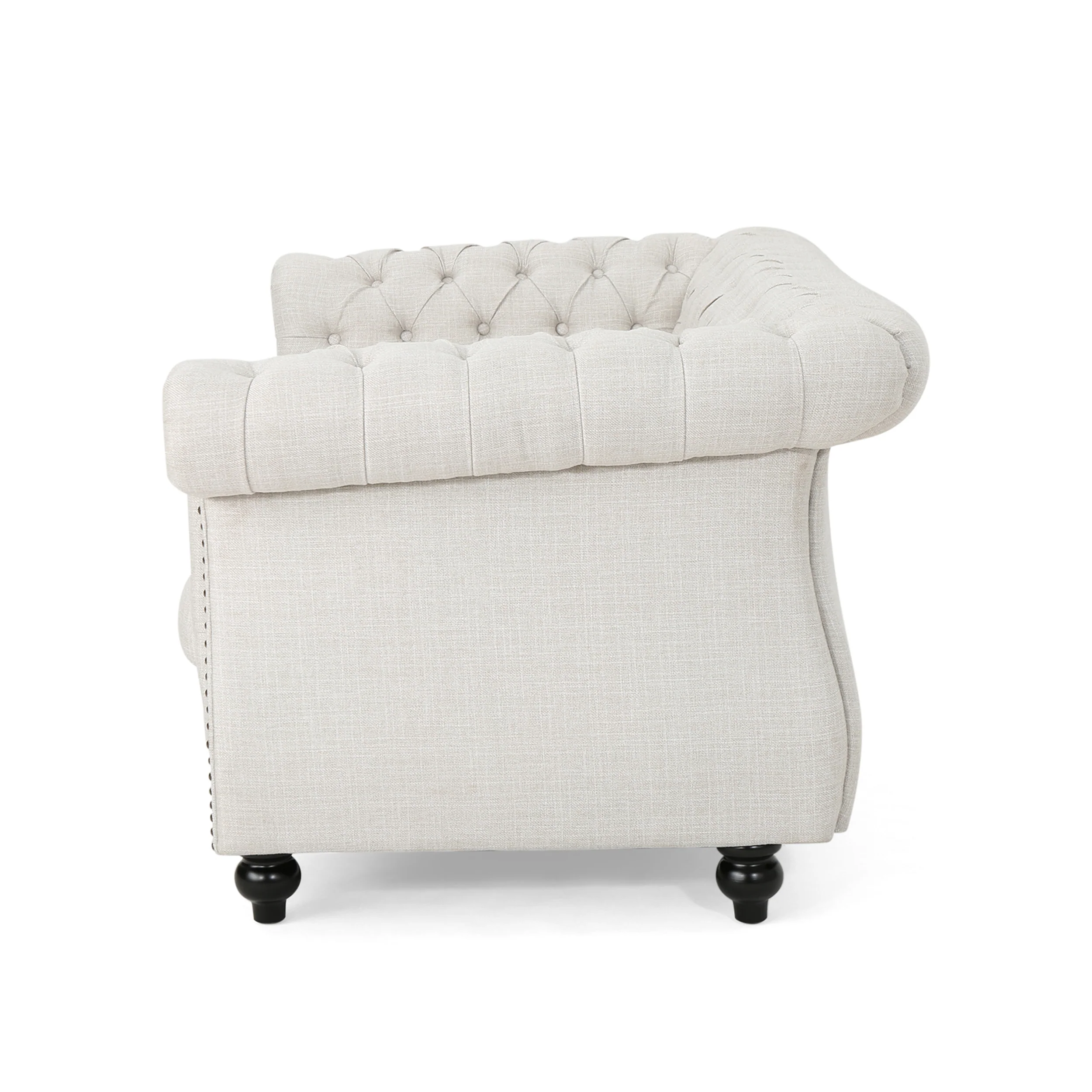 Kyle Traditional Chesterfield Fabric Loveseat Sofa - furnishings