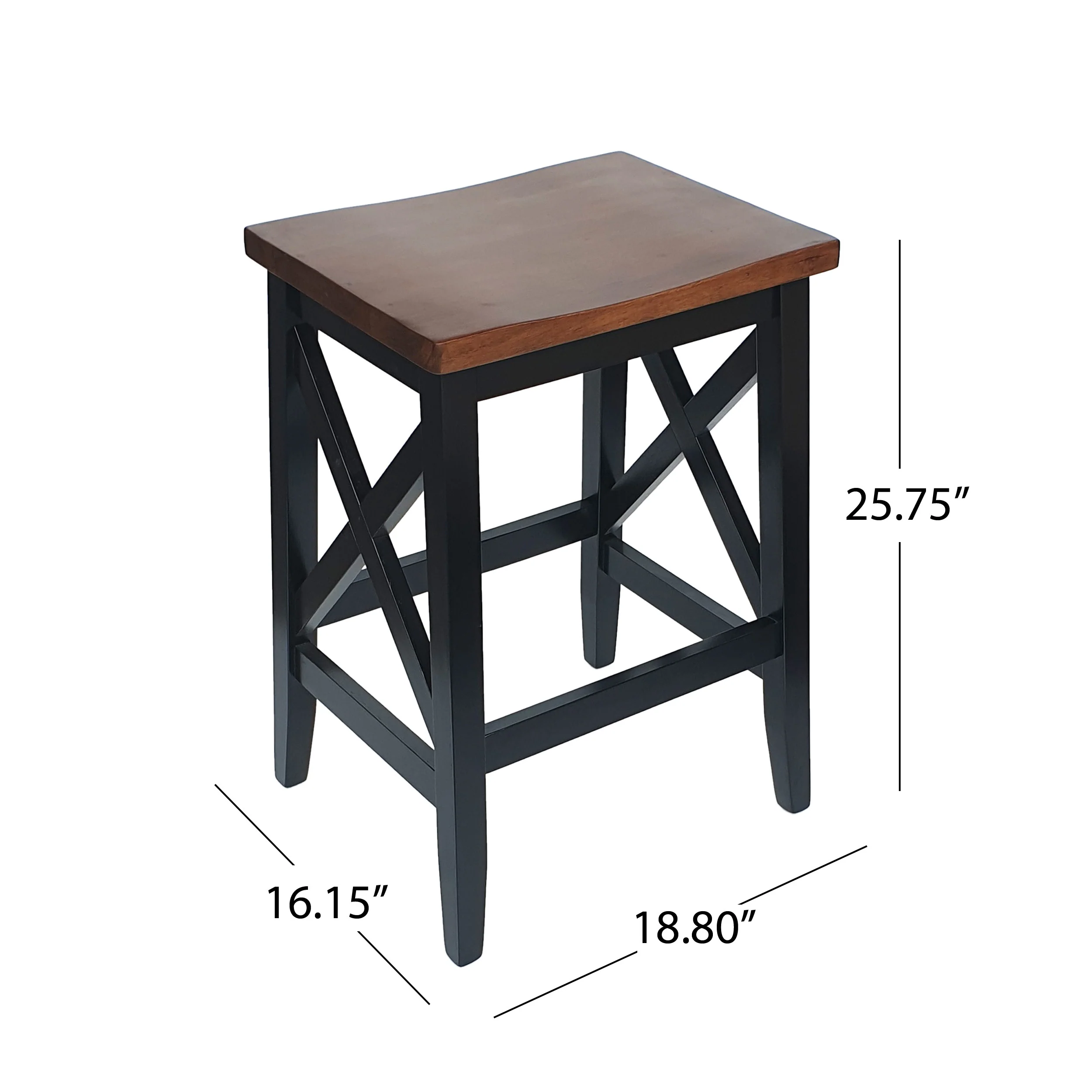 Candice Contemporary Farmhouse Wooden Barstools (Set of 2) - furnishings