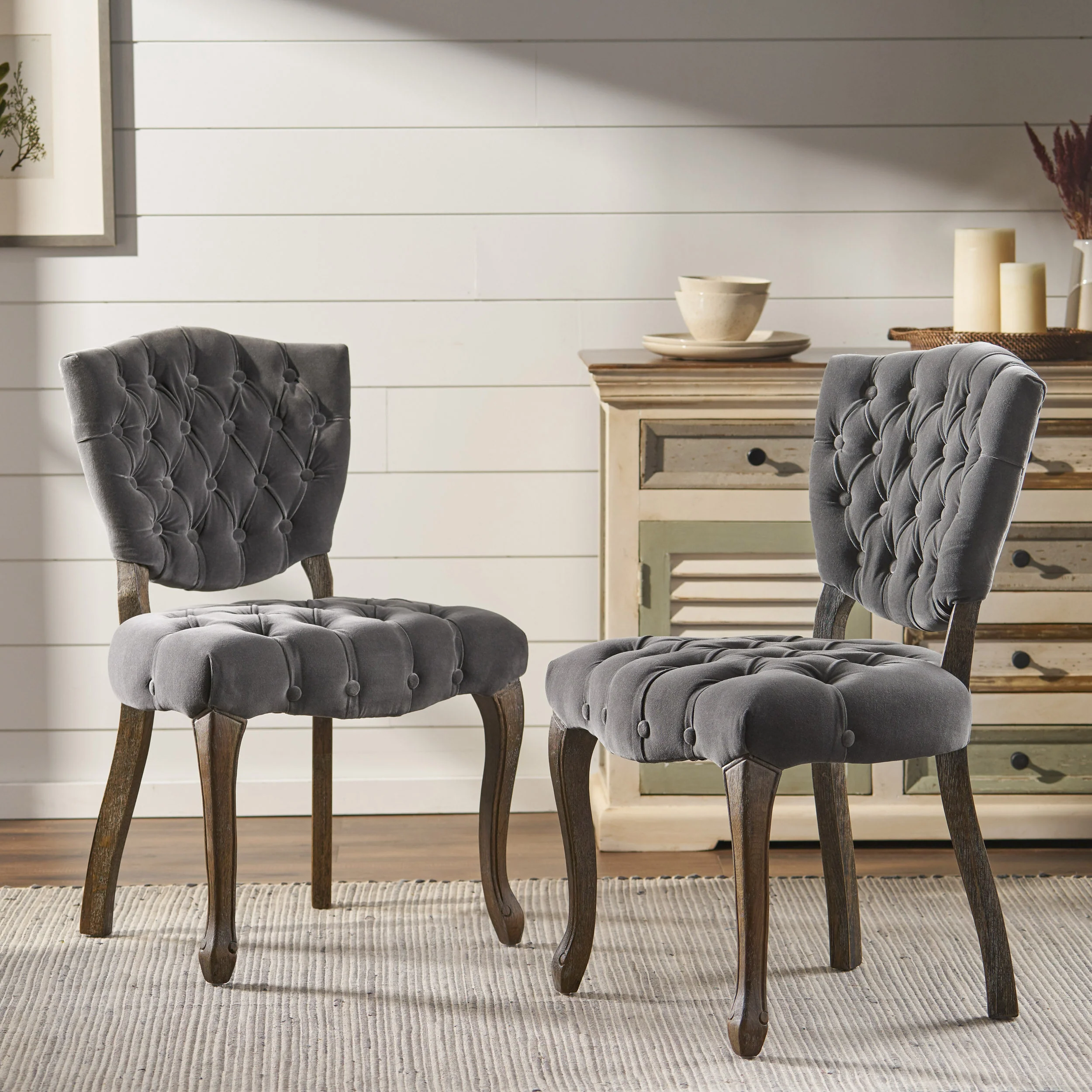 Violetta French Design Charcoal Dining Chair (Set of 2) - furnishings
