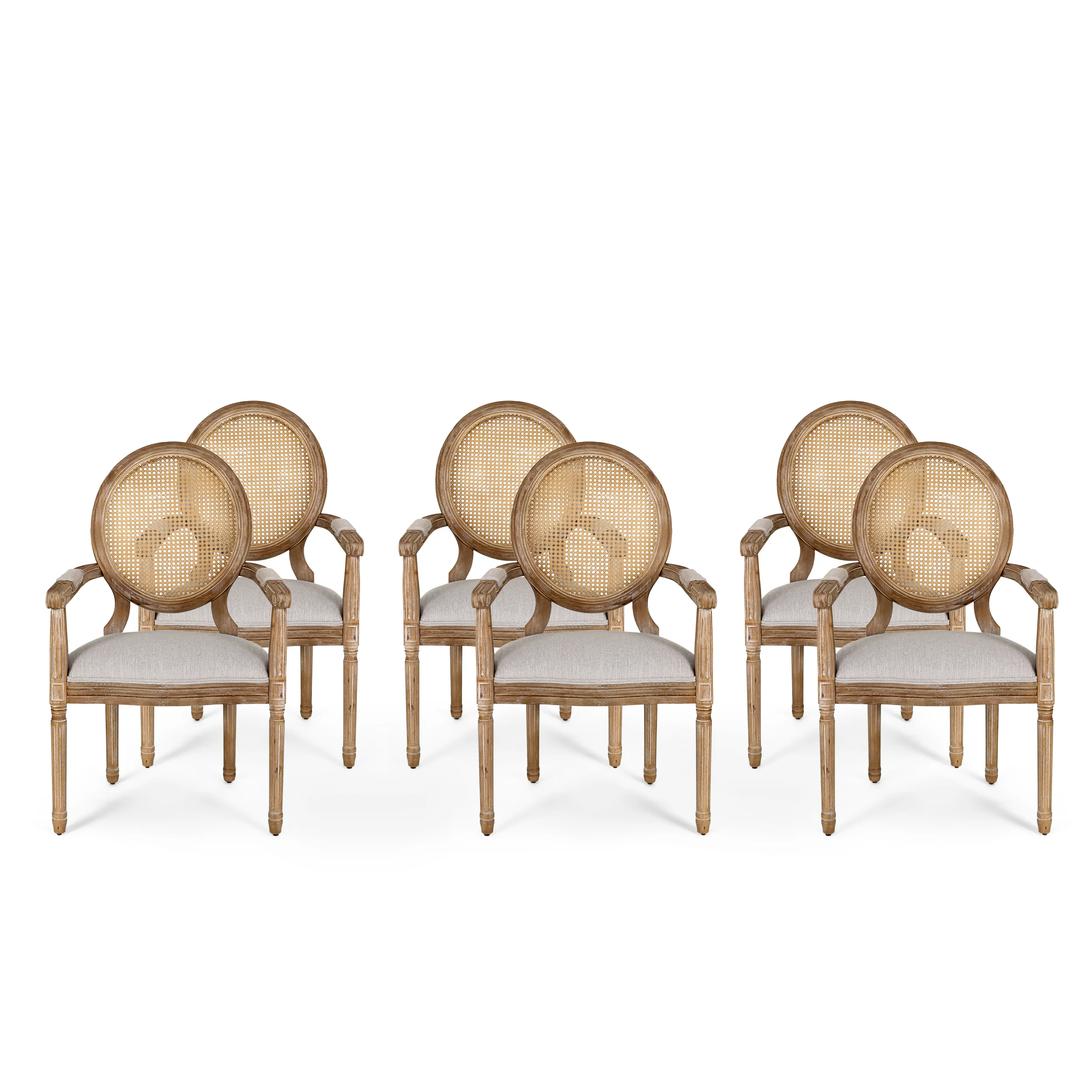 Aisenbrey French Country Wood and Cane Upholstered Dining Chair - furnishings