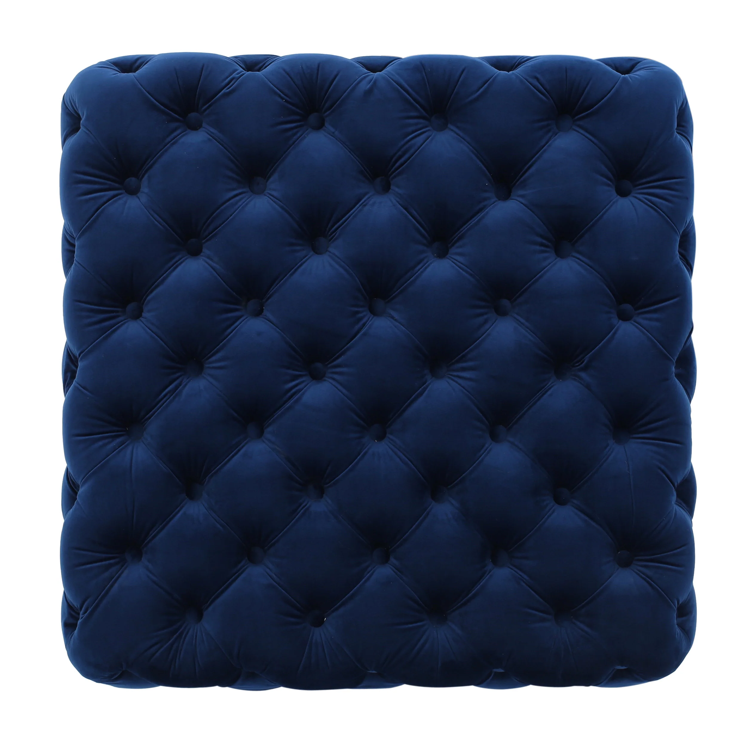 Provence Tufted New Velvet Fabric Ottoman Pouf - furnishings