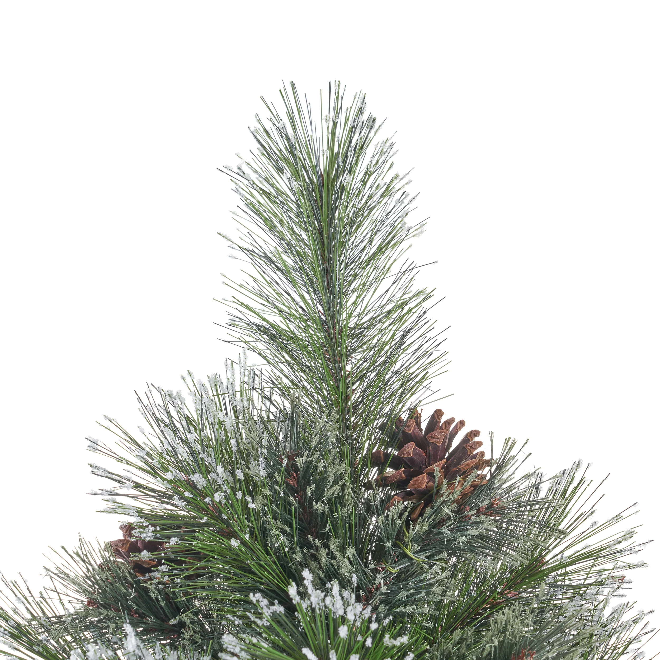 4.5-foot Cashmere Pine and Mixed Needles Hinged Artificial Christmas Tree with Snowy Branches and Pinecones - furnishings