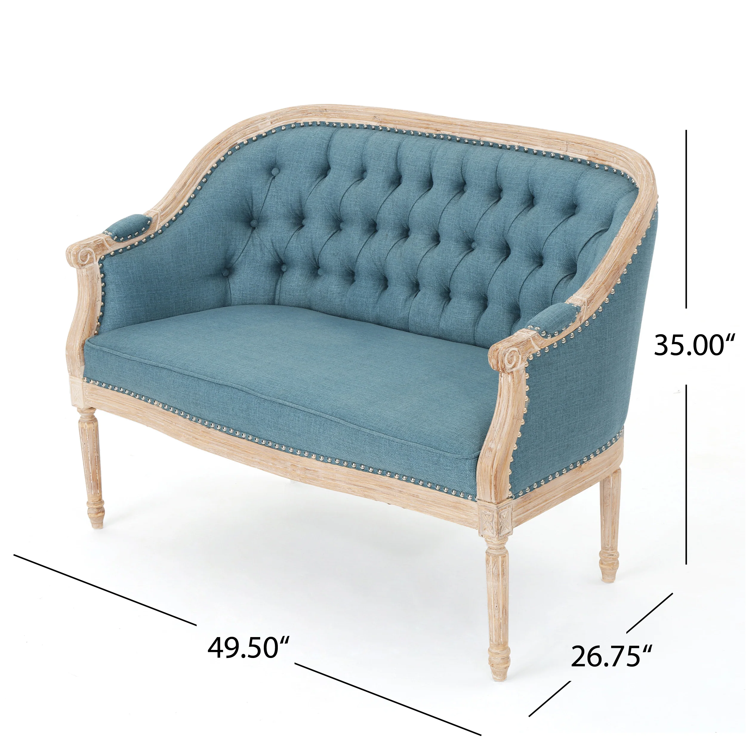 Megan Traditional Tufted Upholstered Loveseat - furnishings