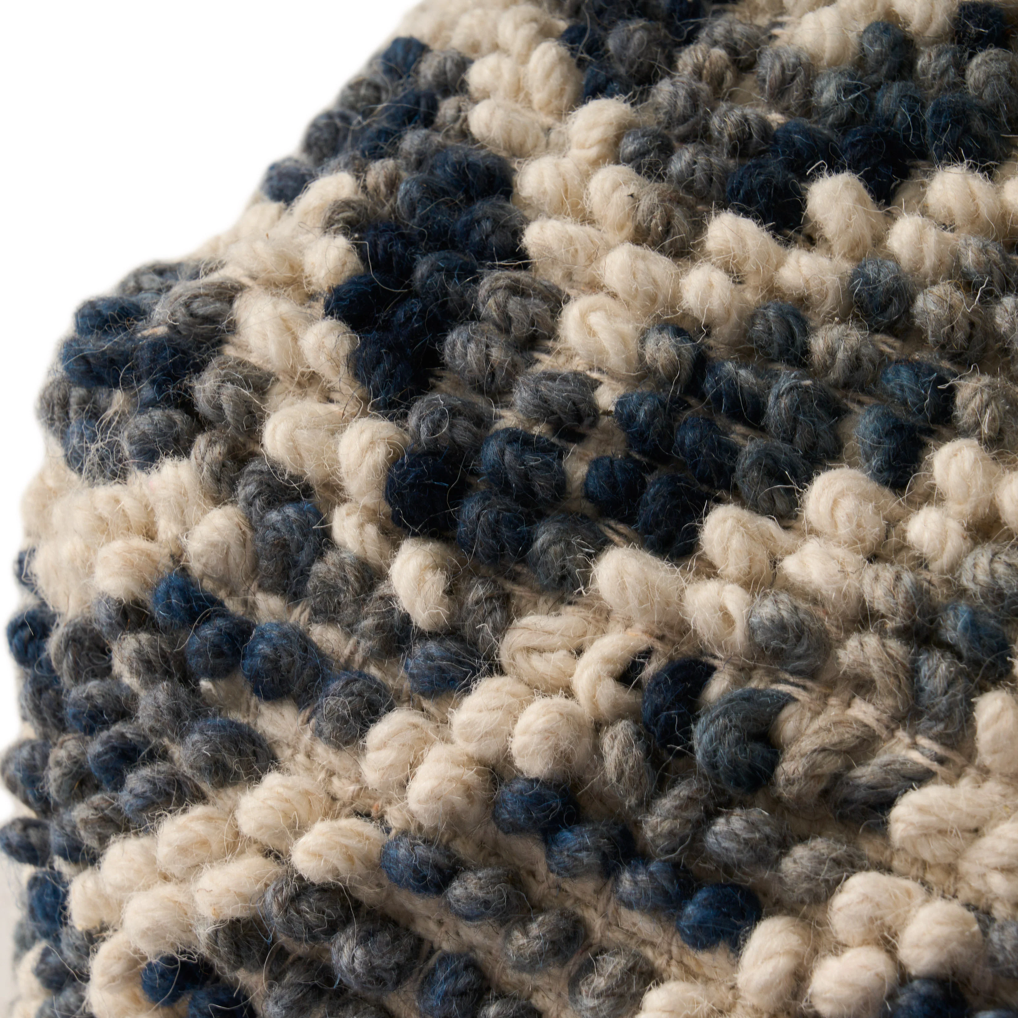 Ekrem Boho Wool and Cotton Large Ottoman Pouf - furnishings