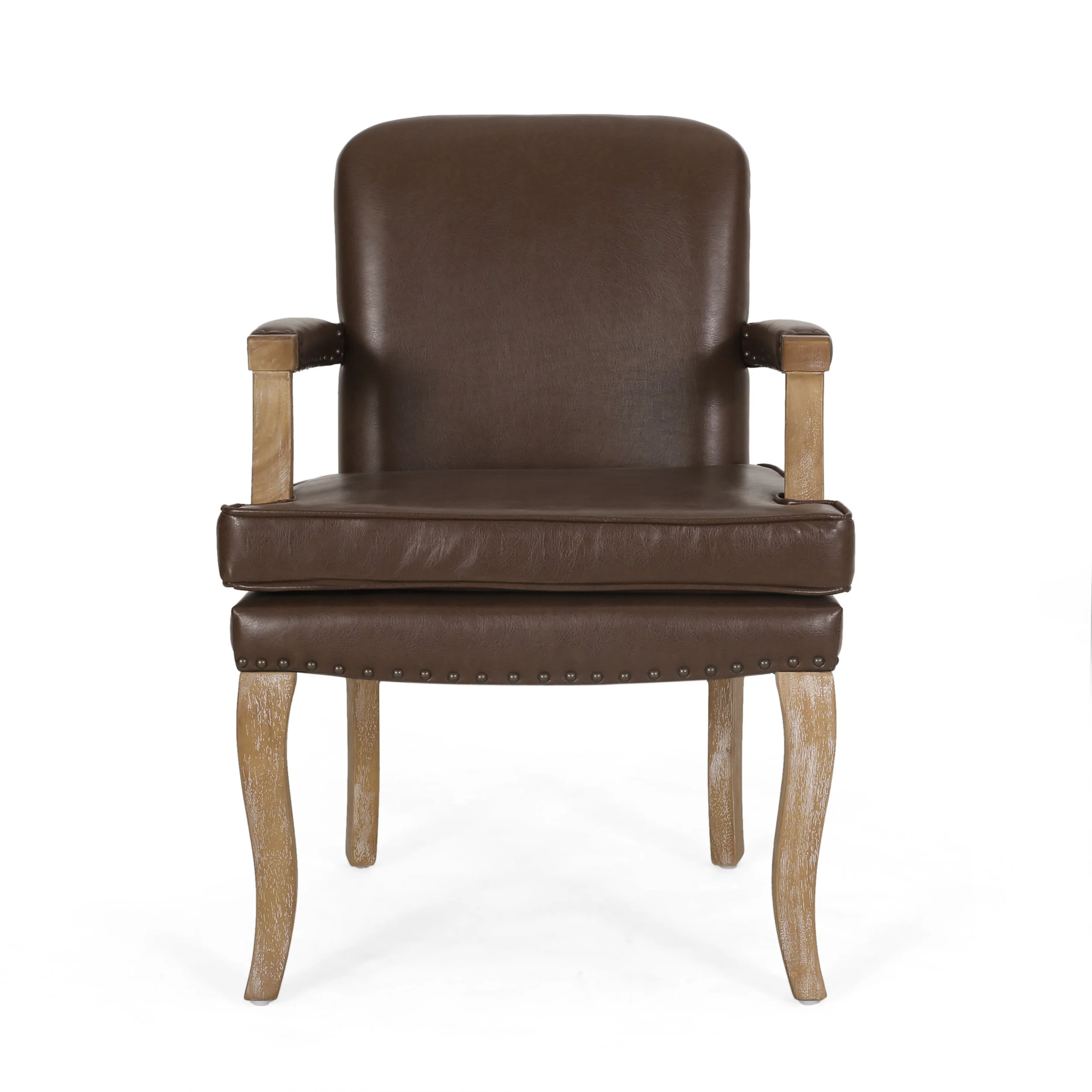 Tim French Country Dining Arm Chair with Nailhead Trim, Set of 2 - furnishings