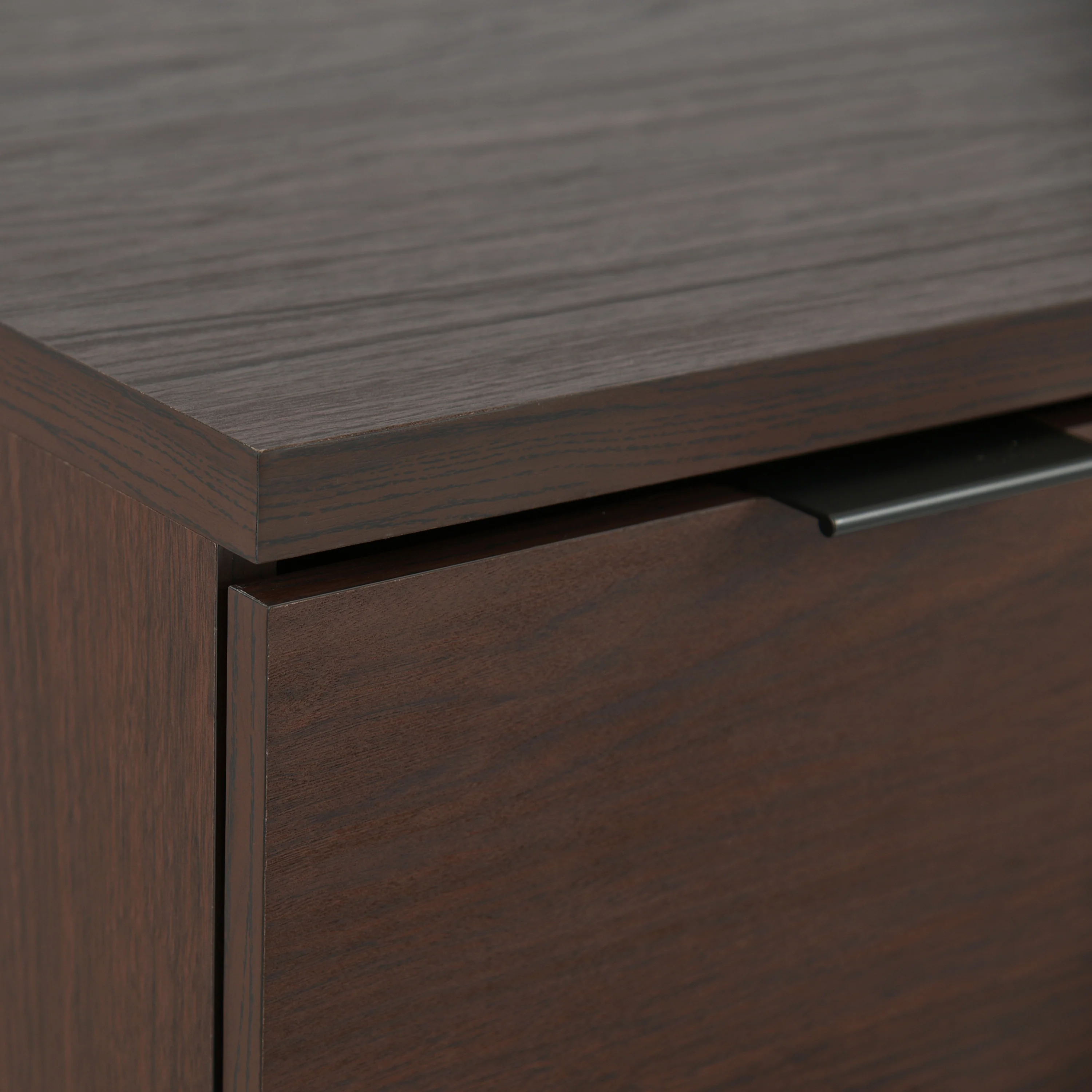 Demijen Modern Industrial 5 Drawer Wide Dresser, Walnut and Matte Black - furnishings