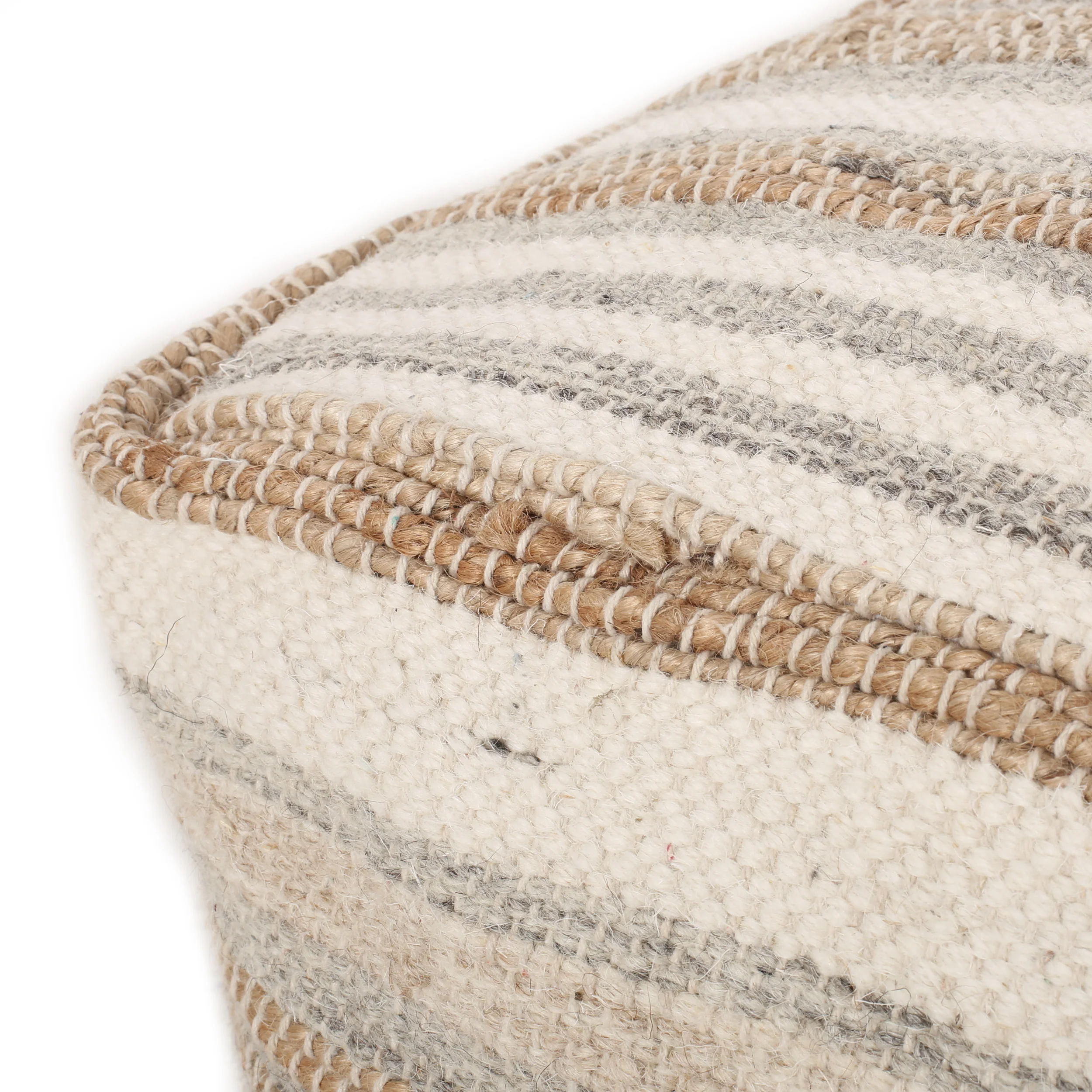 Brookdale Handcrafted Boho Fabric Cube Pouf - furnishings