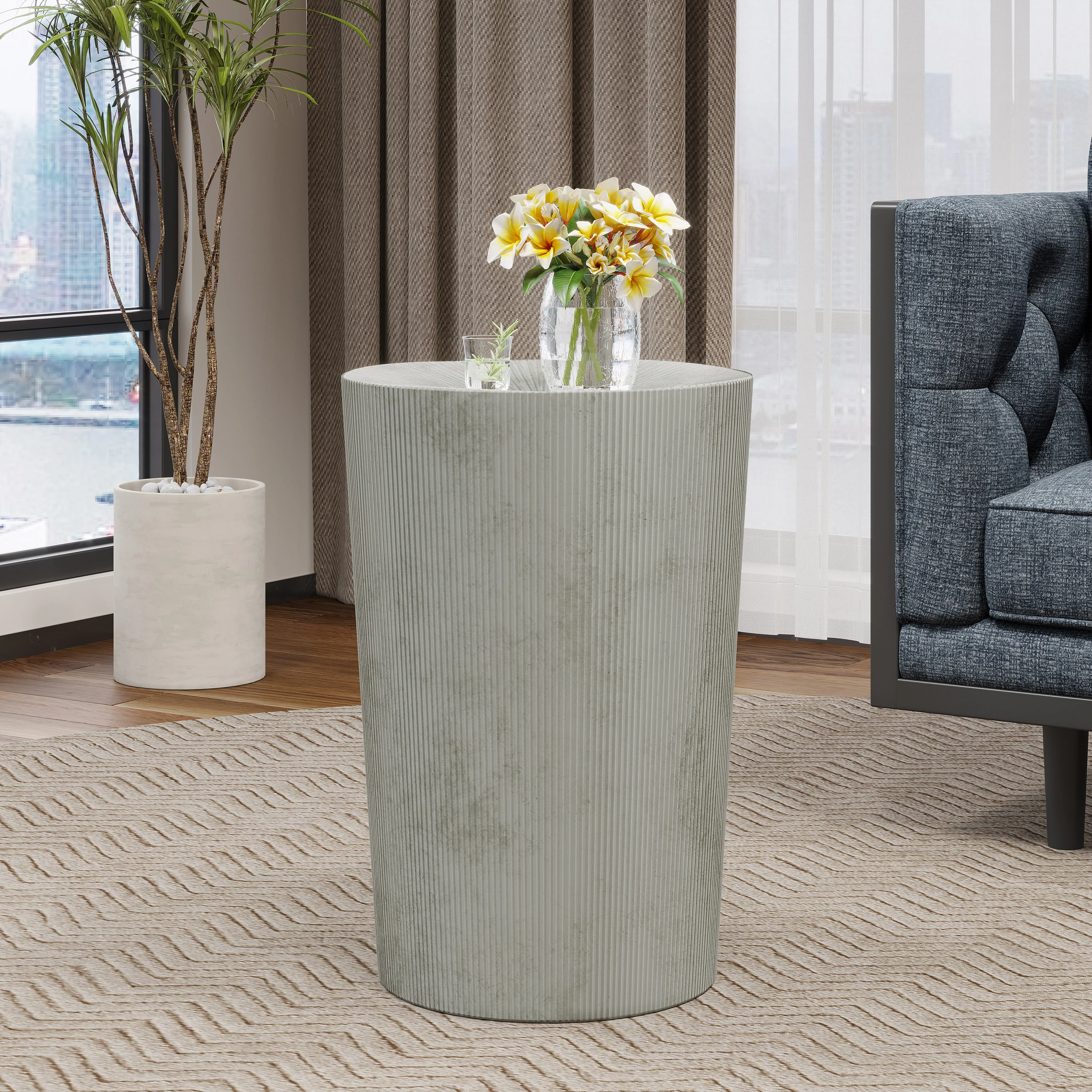 Pamsha Modern Iron Sunburst Side Table - furnishings