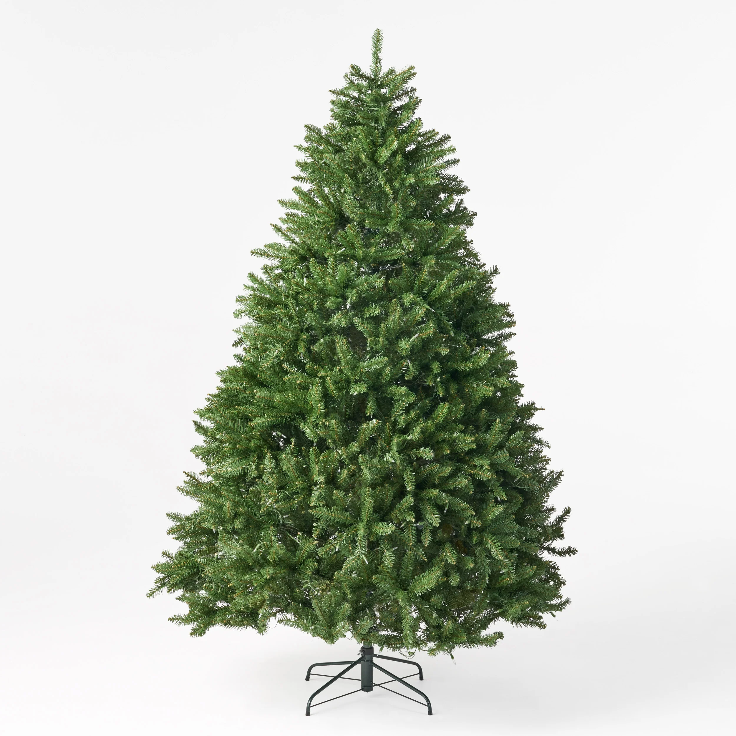 7.5-foot Norway Spruce Pre-Lit Clear LED Hinged Artificial Christmas Tree - furnishings