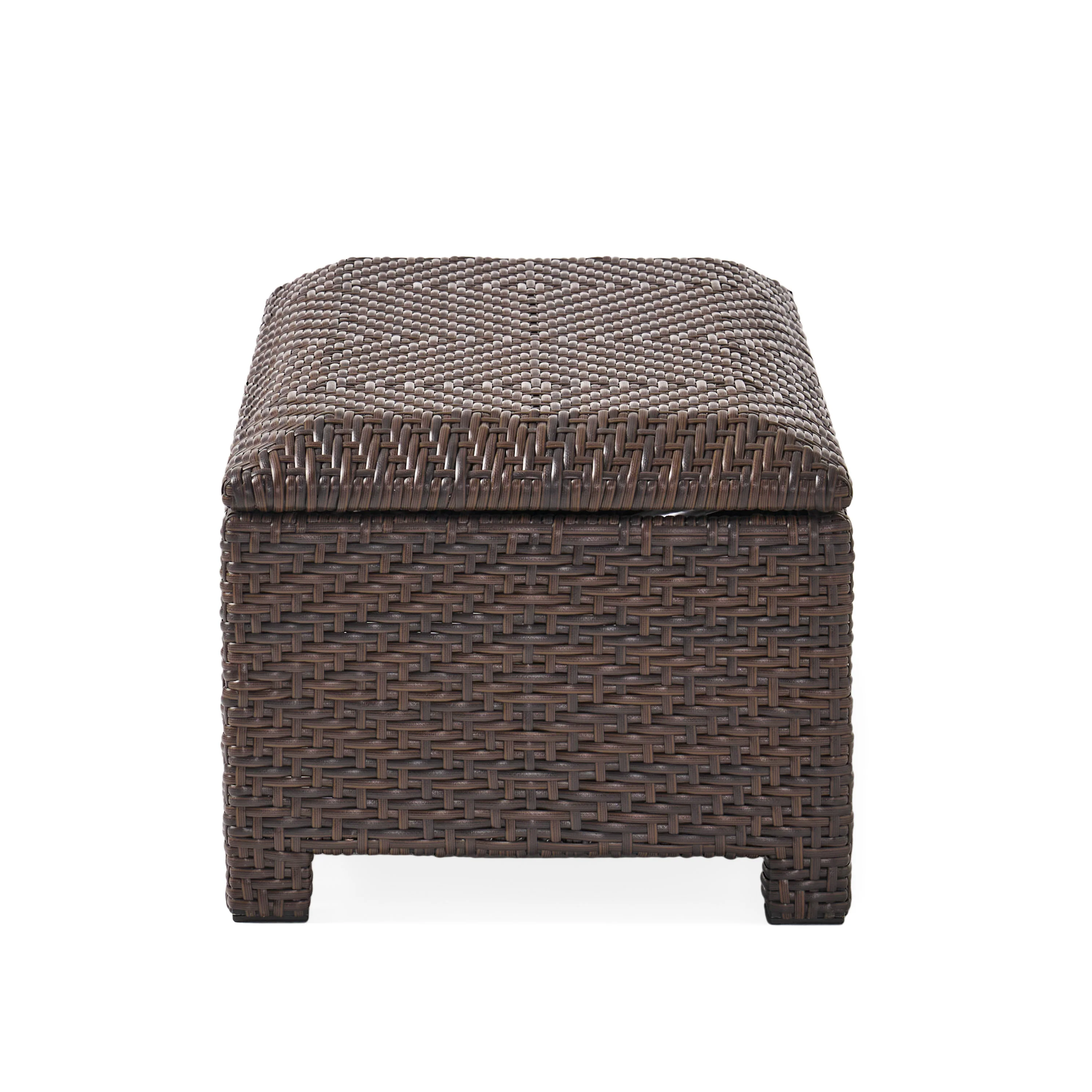Santa Cruz Brown Wicker Storage Ottoman - furnishings