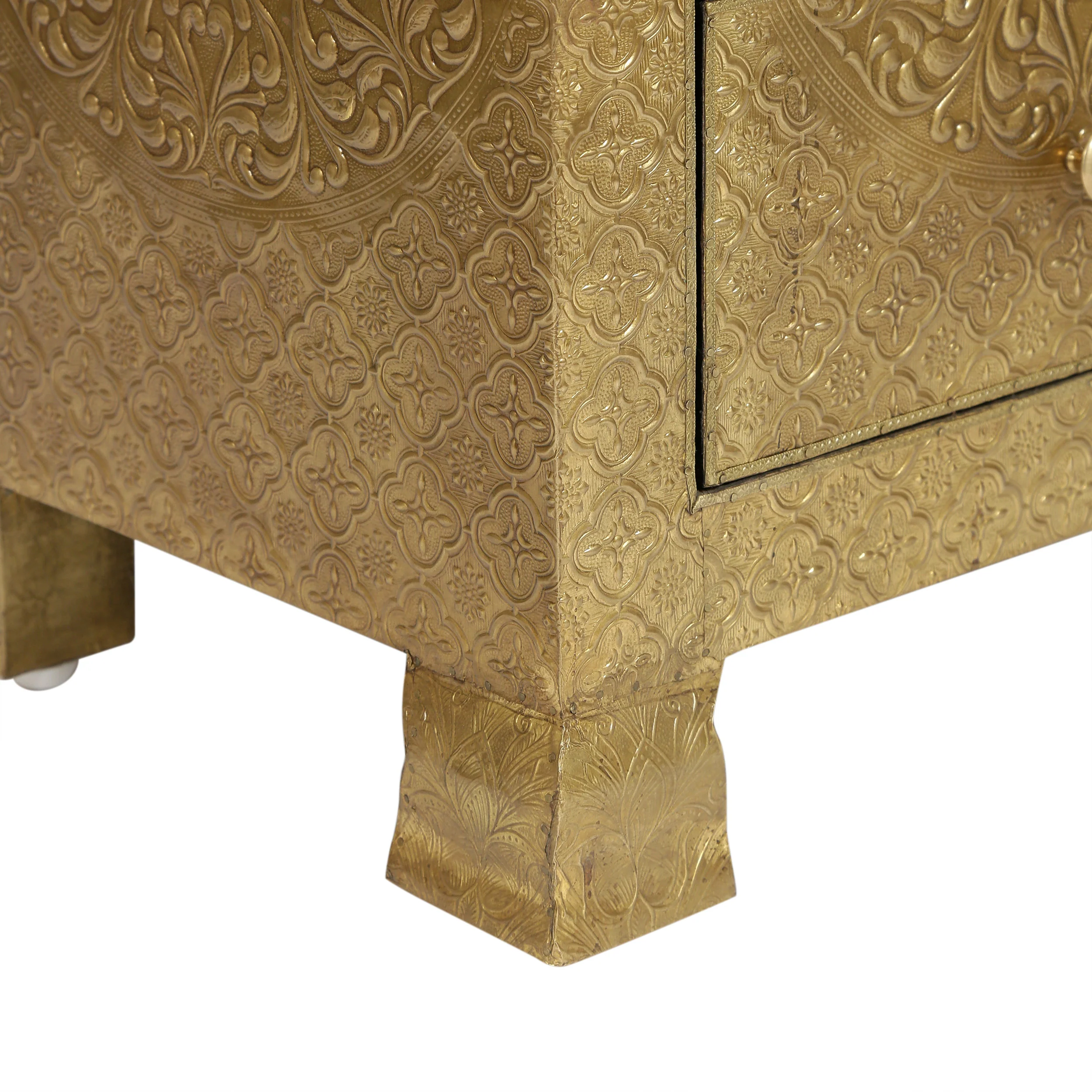 Paulding Upson Handcrafted Boho 3 Drawer Nightstand - furnishings