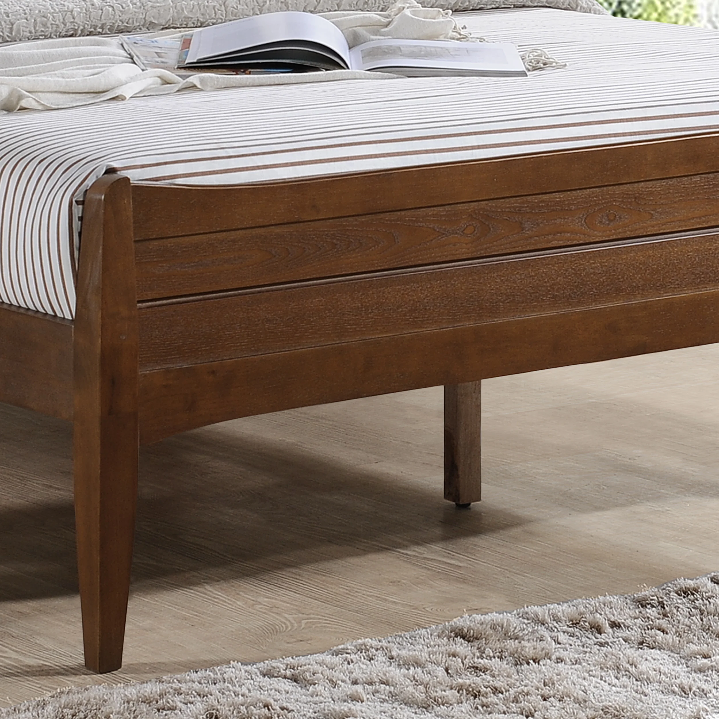 Lakshana Rustic Wooden Queen Platform Bed - furnishings