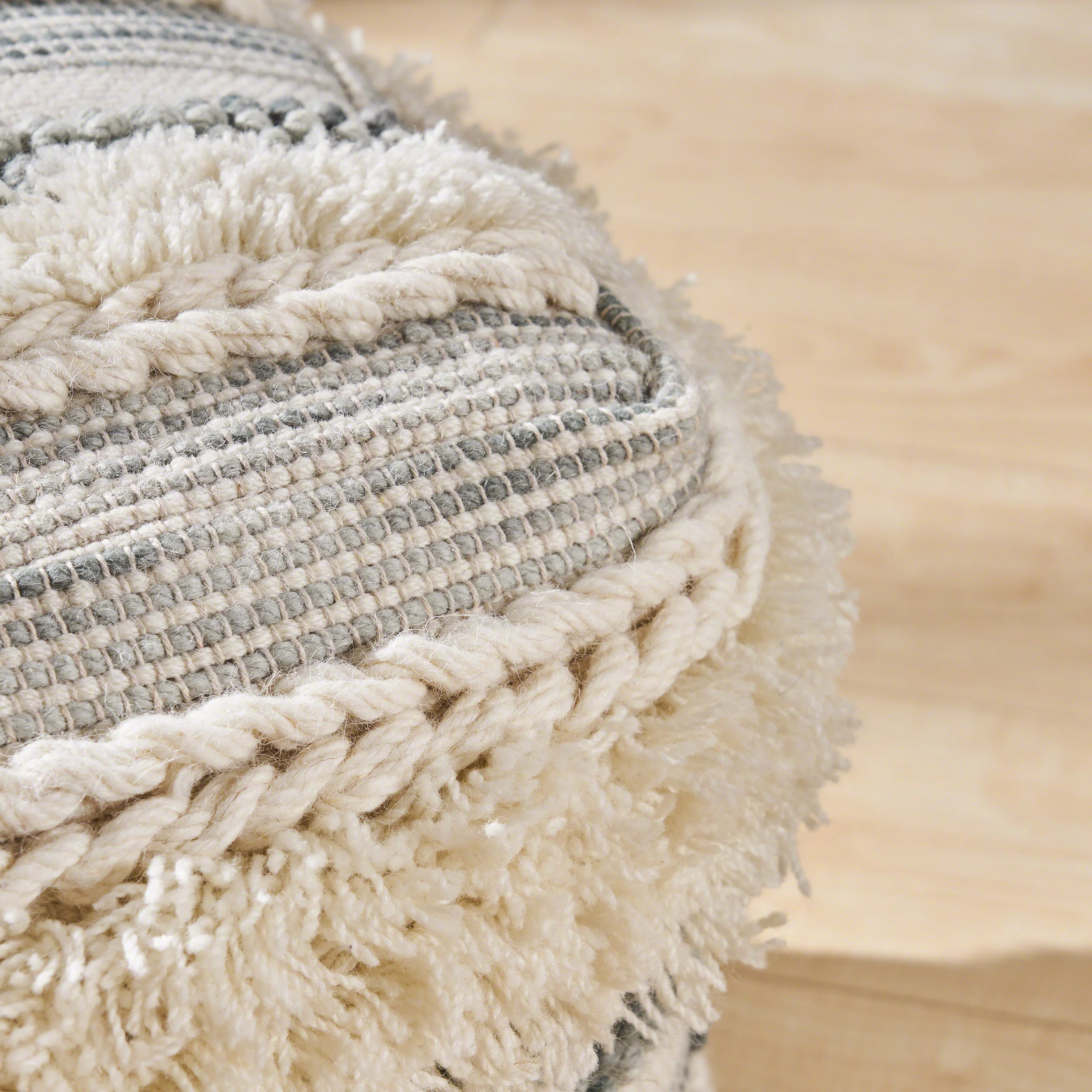 Curry Handcrafted Boho Fabric Pouf - furnishings