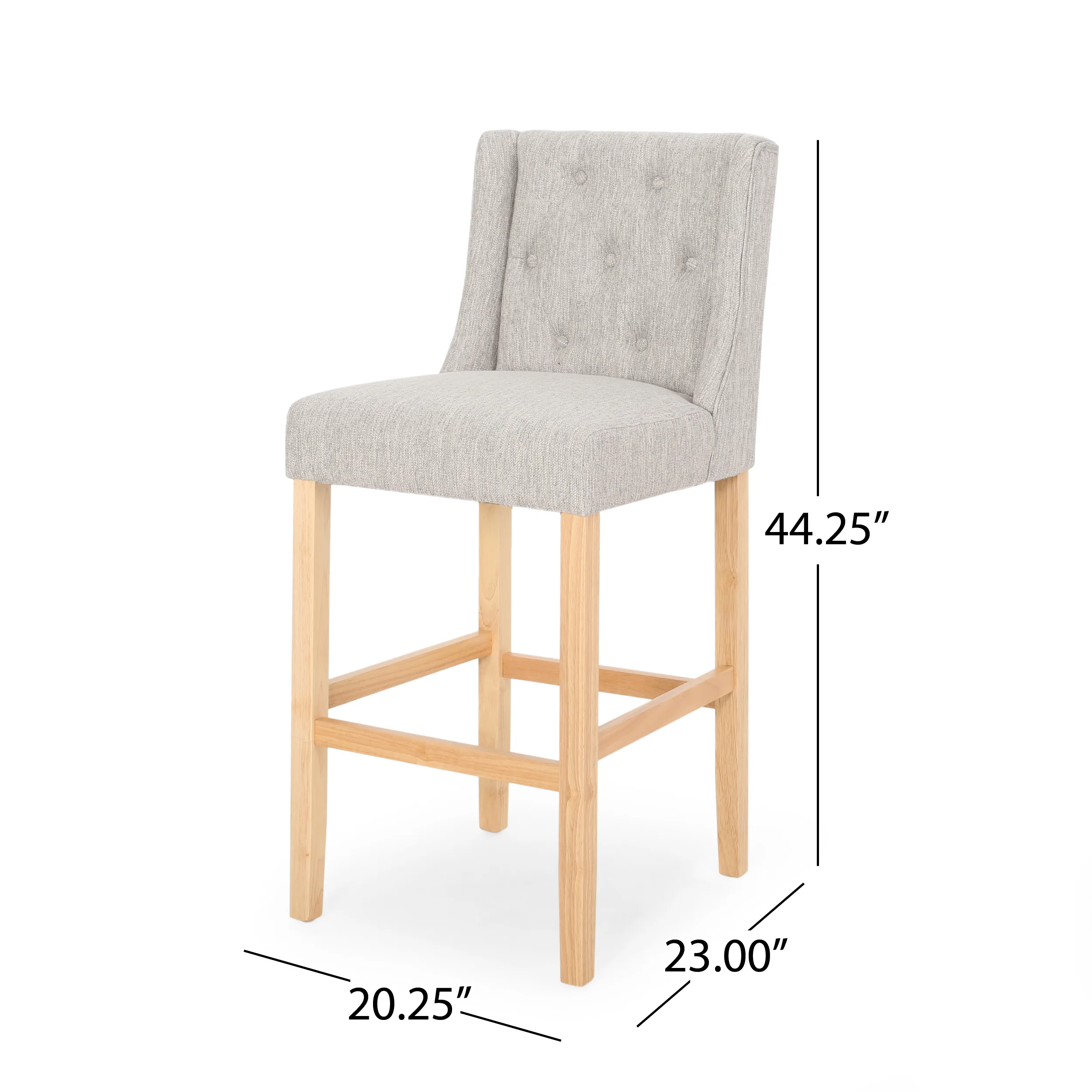 Zaydrian Button Tufted Fabric Wingback Bar Stool (Set of 2) - furnishings