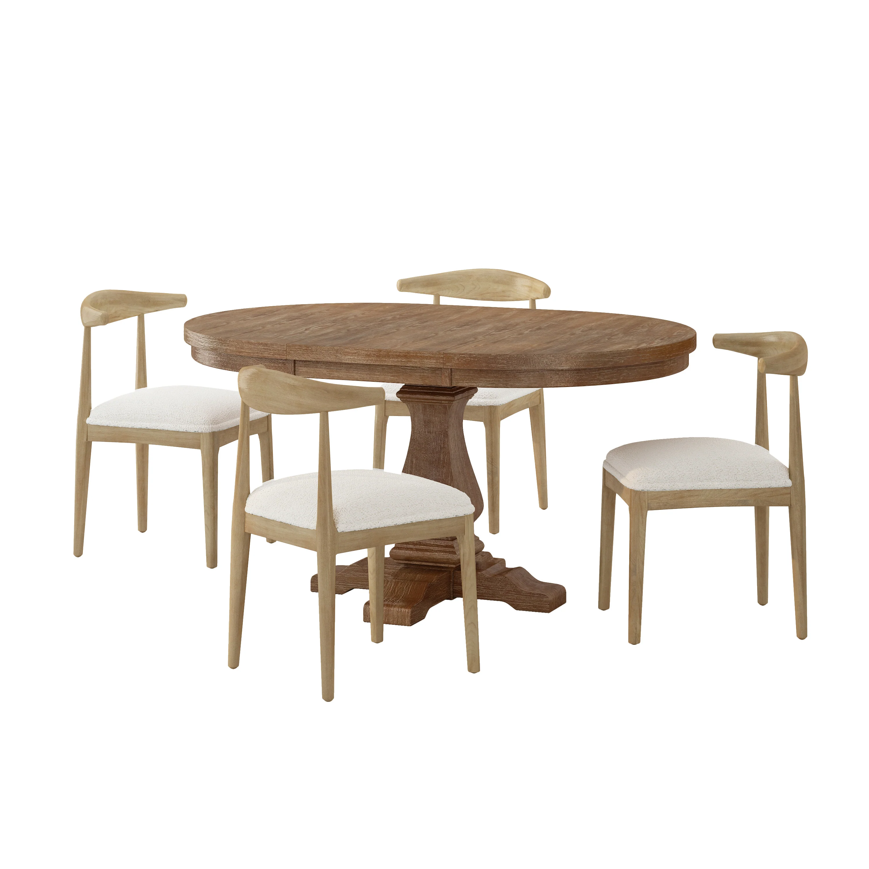 Denell Contemporary Fabric Upholstered Wood 5 Piece Dining Set - furnishings