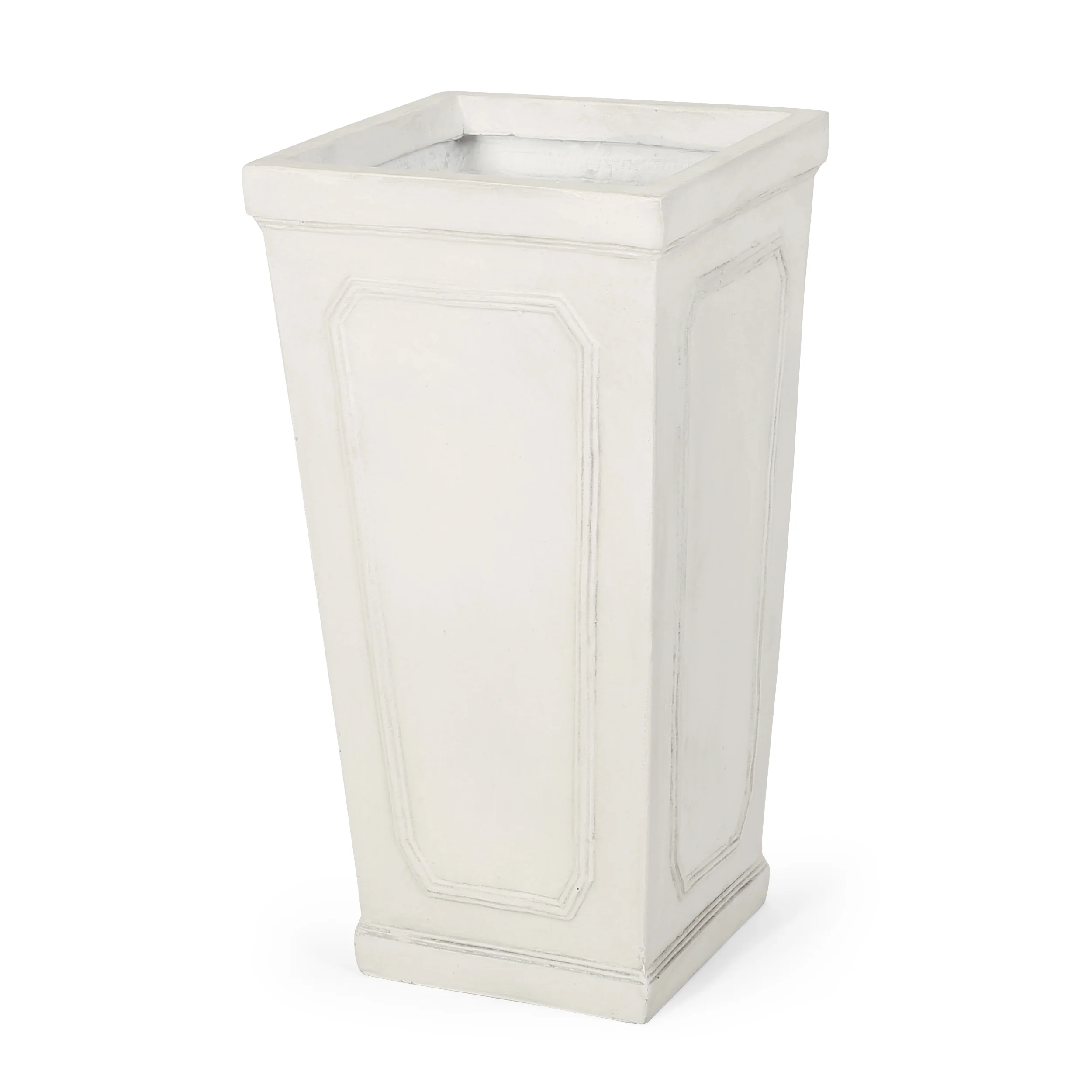 Greg Outdoor Cast Stone Tapered Planter - furnishings