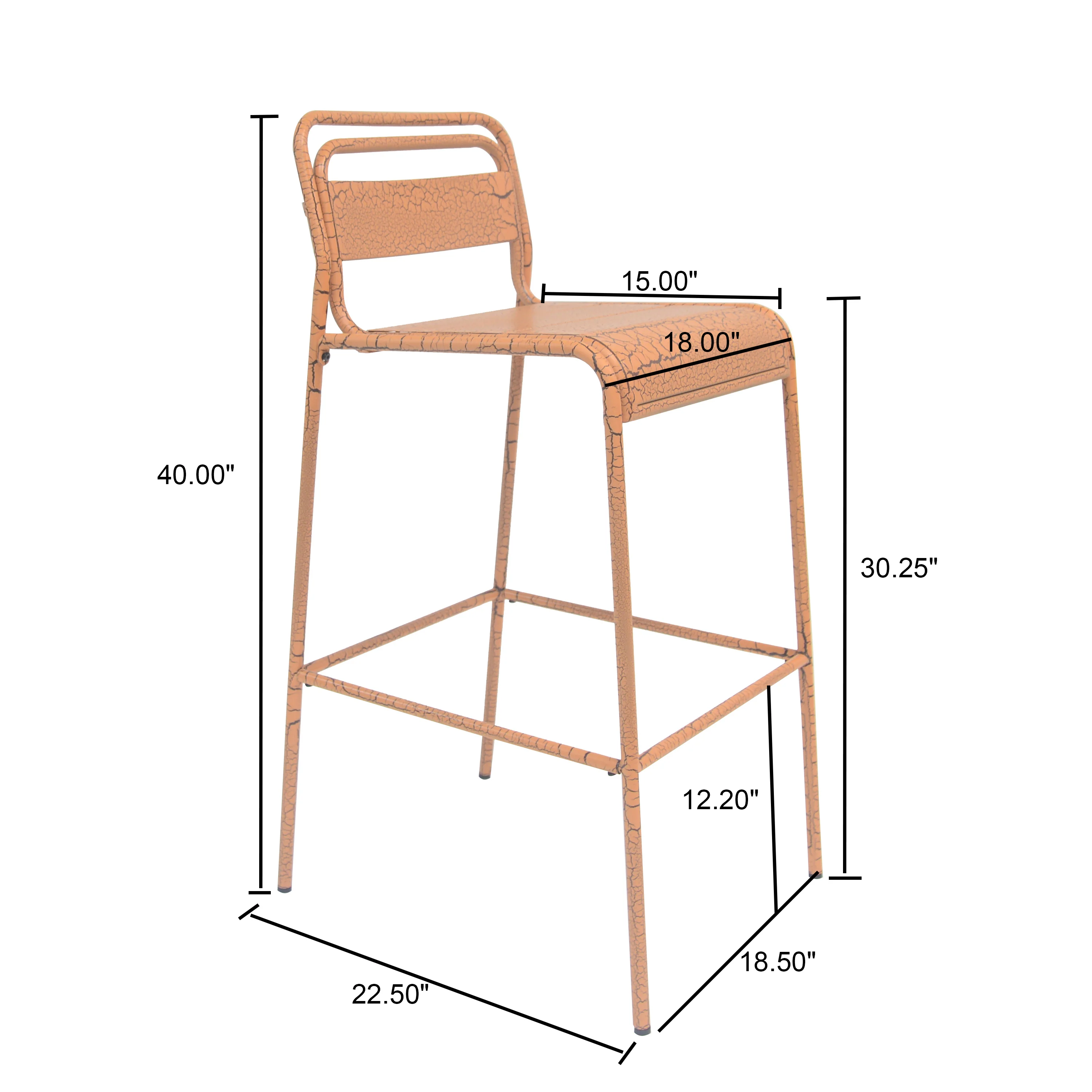 Liam Outdoor Patio Bar Stools, Iron, Set of 2 - furnishings