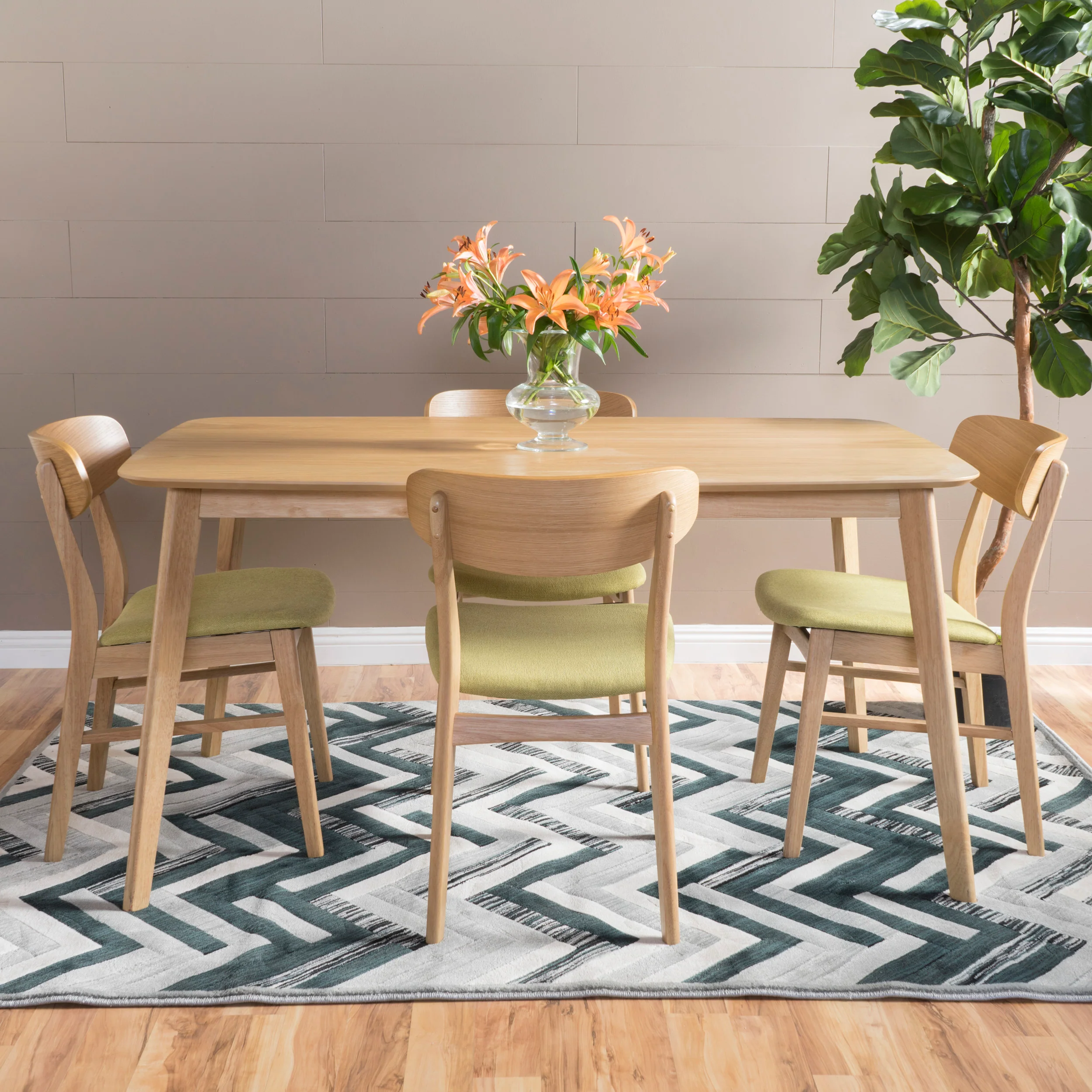Lucille Mid-Century Modern 5 Piece Dining Set - furnishings
