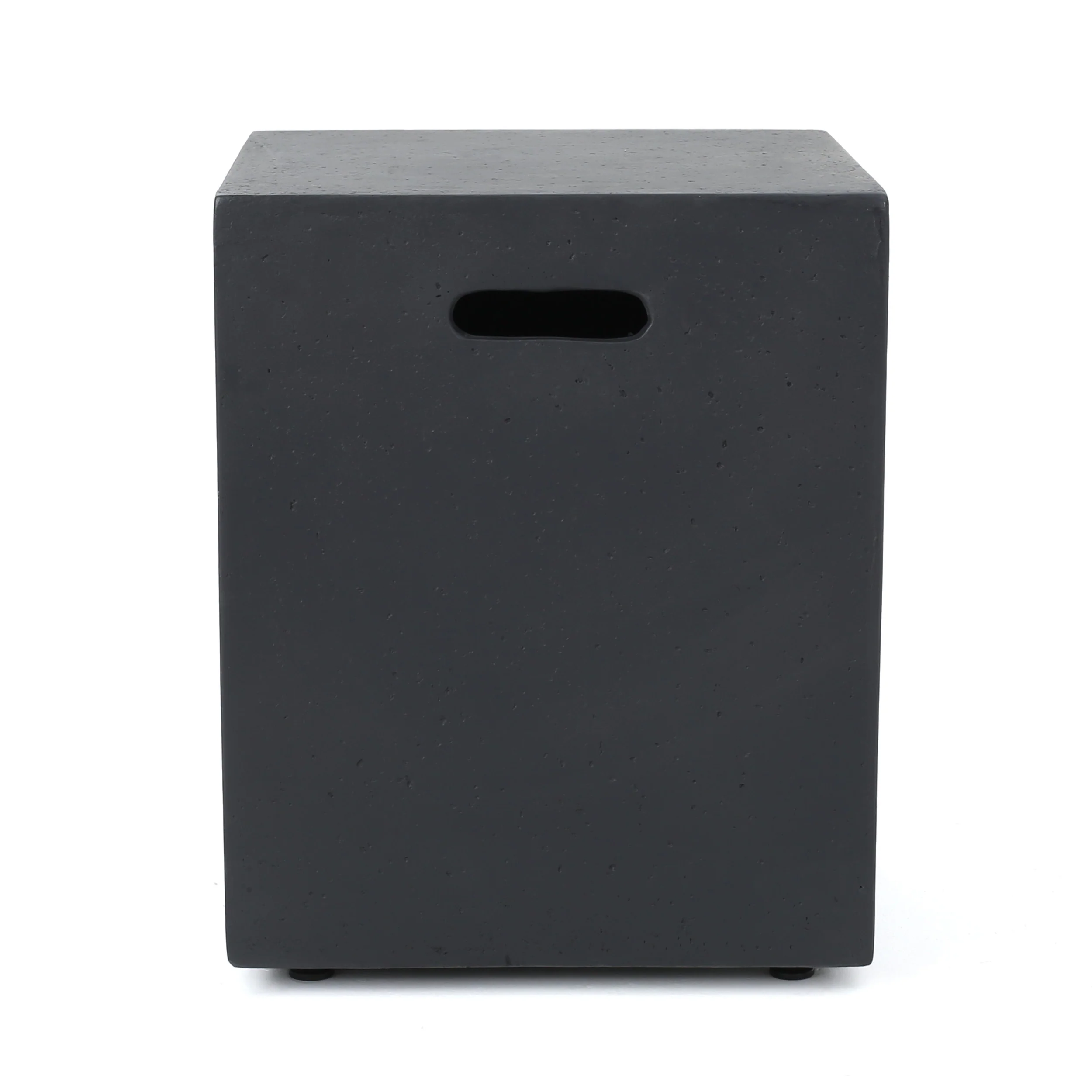 Hearth Outdoor Lightweight Concrete Tank Holder Side Table - furnishings