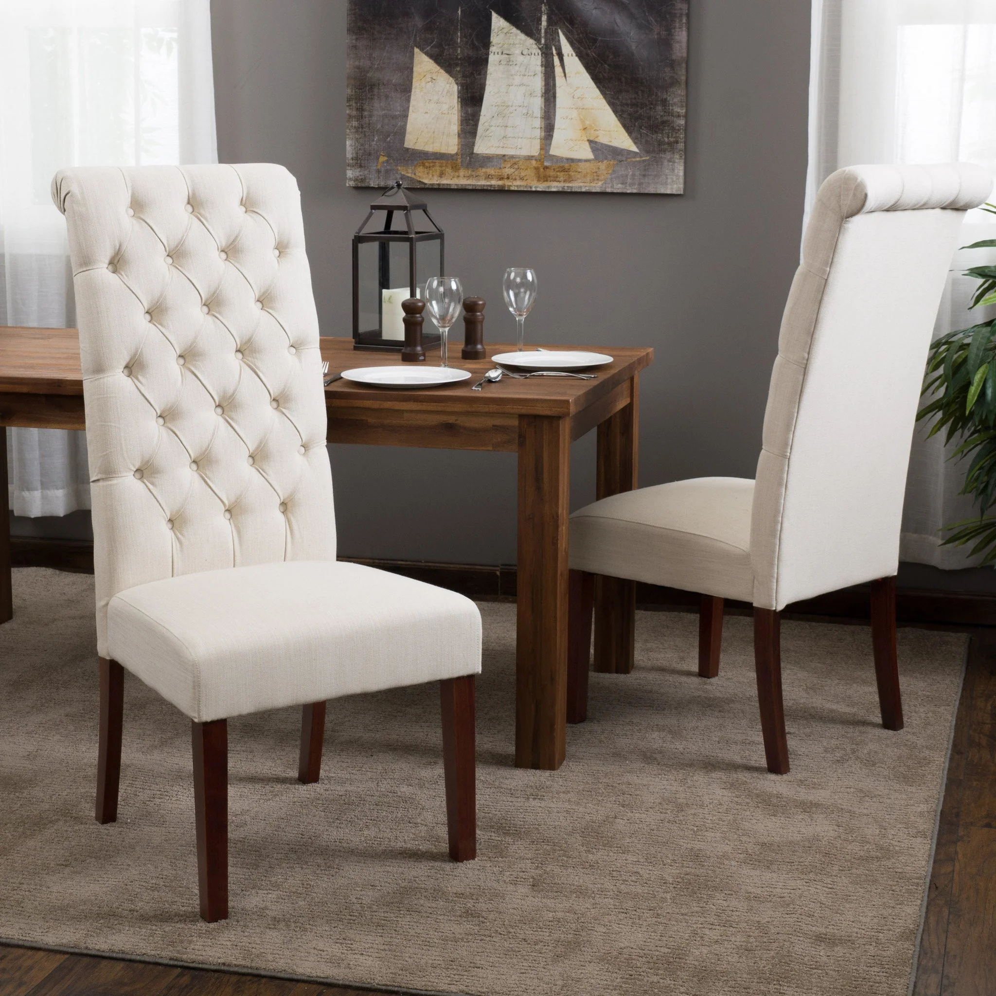 Cooper Tall Natural Fabric Dining Chair (Set of 2) - furnishings